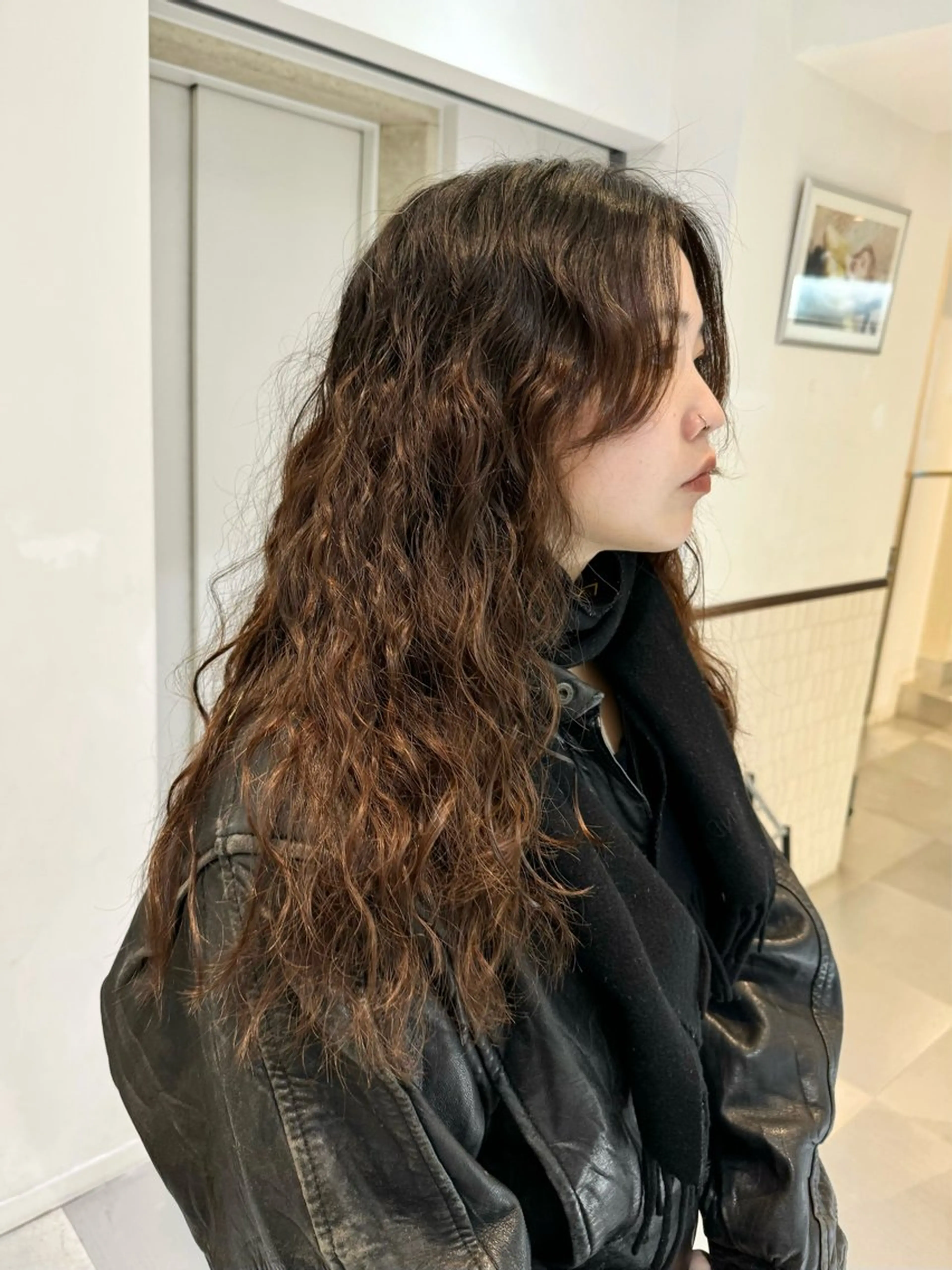 ロング パーマ カット パーマ トリートメント デジタルパーマ 🌀ボブ　萩原　龍のヘアスタイル