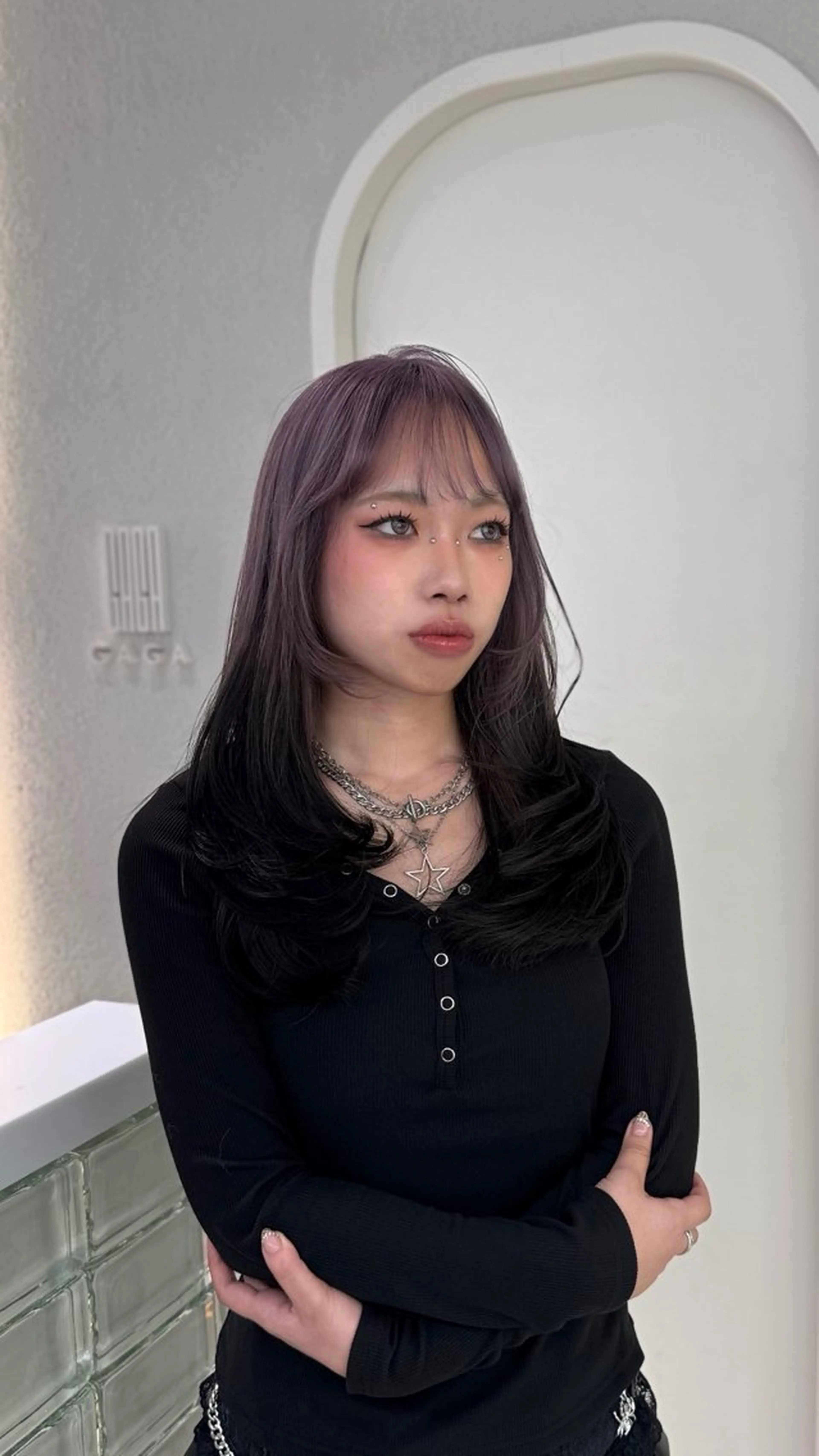 カラー ヘアカラー トリートメント ヘアセット ANN GAGA 心斎橋/ハイトーンのヘアスタイル