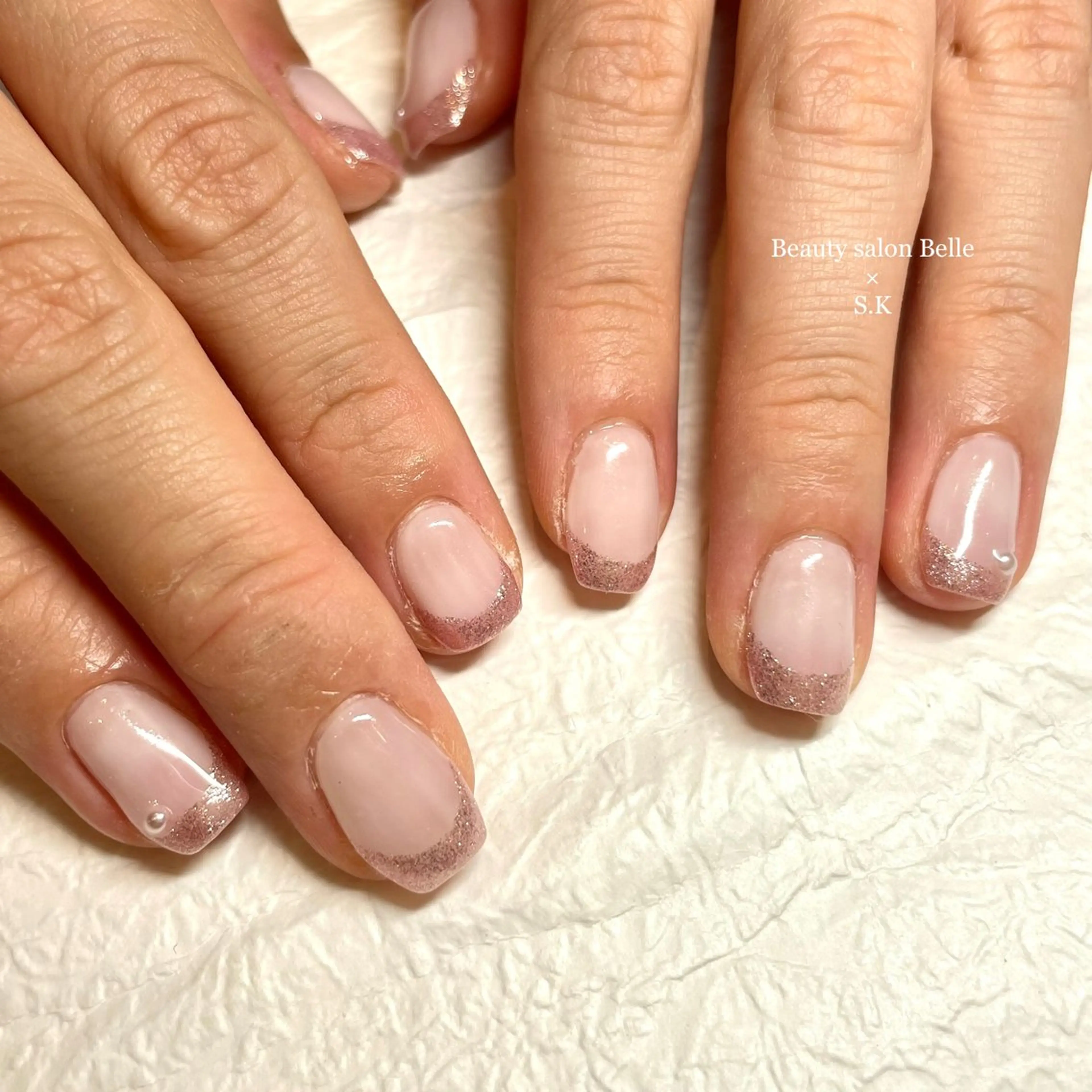 ミディアム ネイル フレンチネイル S. kurumiのネイルデザイン