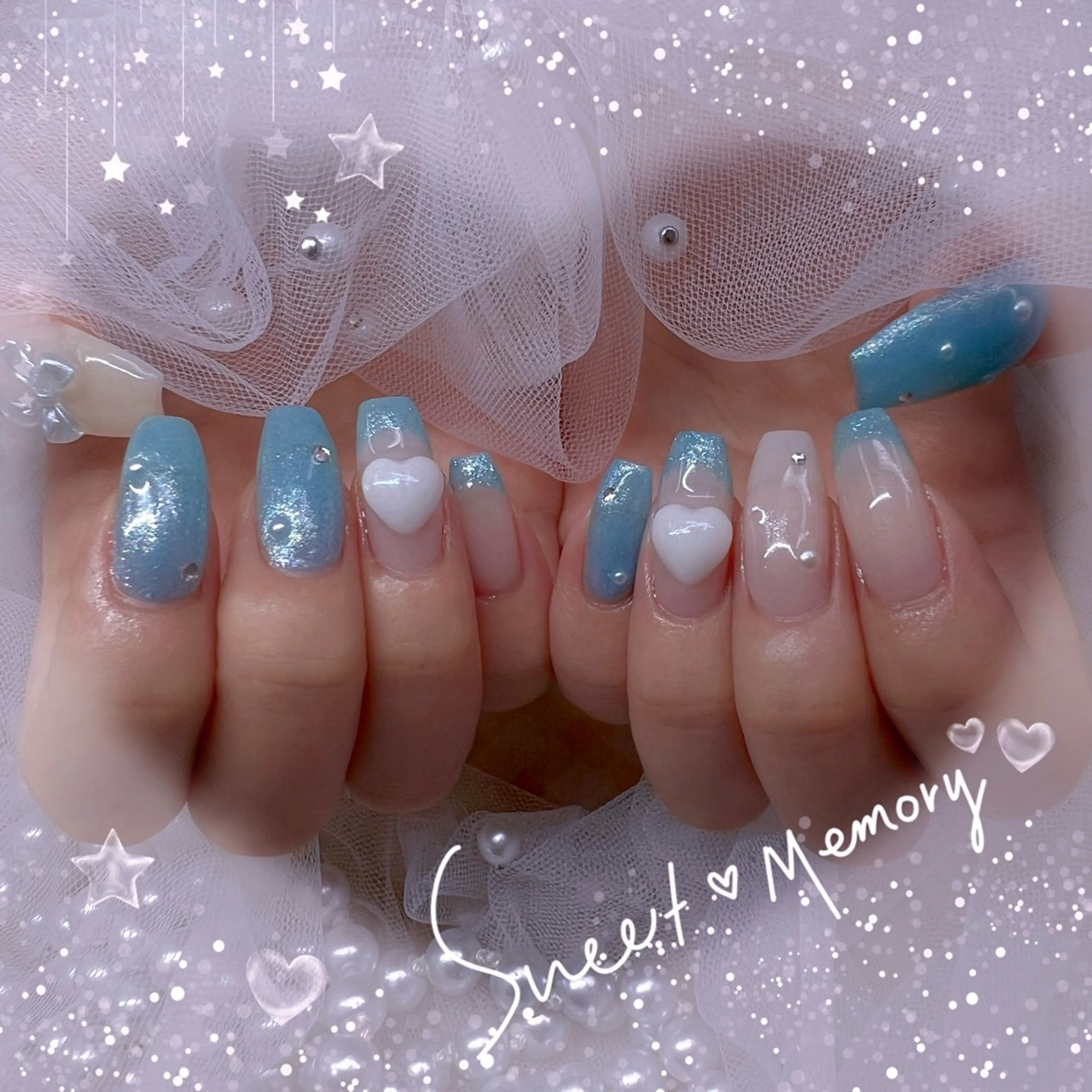 ネイル チークネイル フレンチネイル ガーリー ガラスフレンチ グラデーション ハンドネイル ハンドケア Chill Nailsalonのネイルデザイン