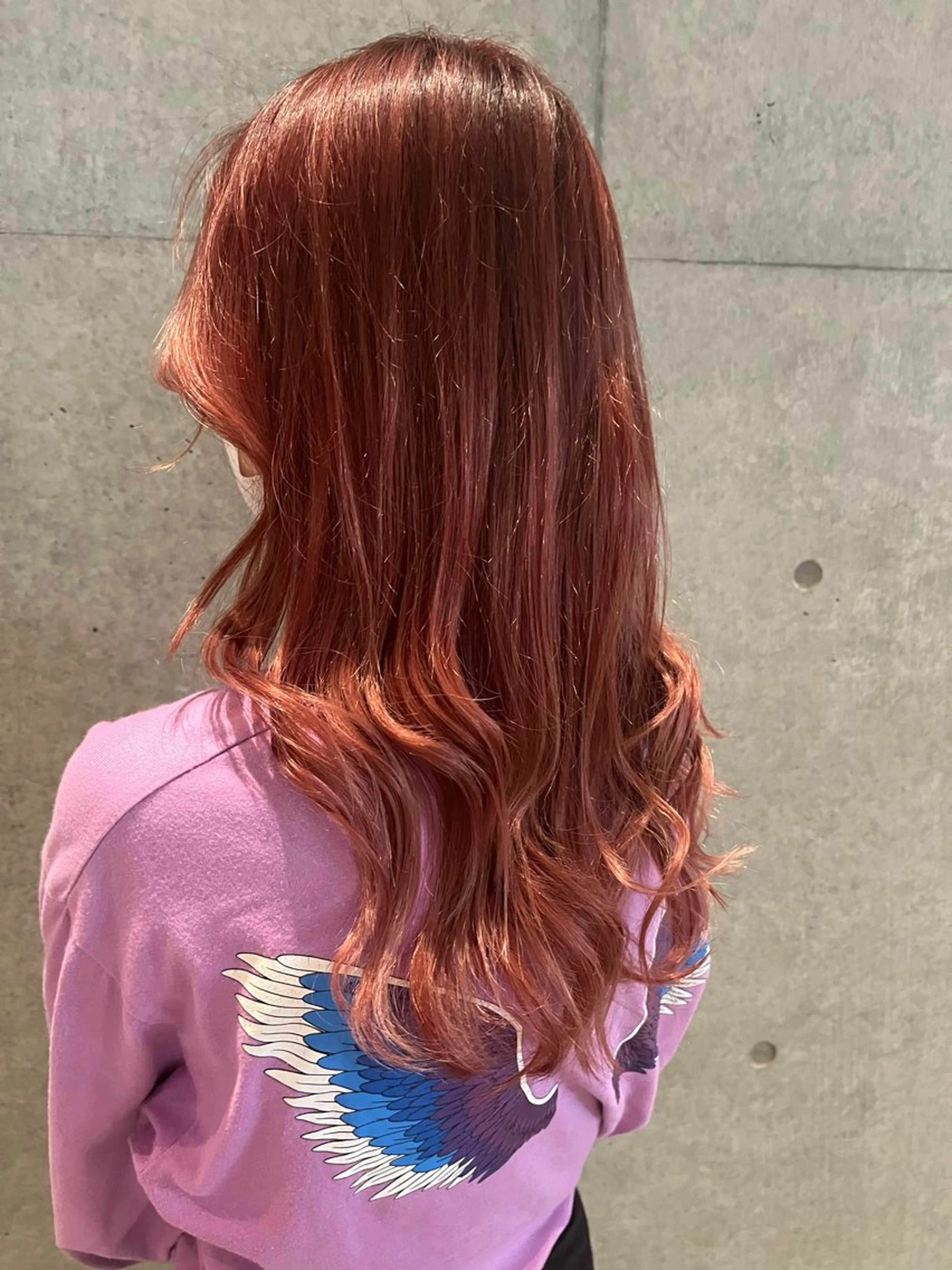 ロング カラー ブリーチ ピンクカラー レッドカラー カット ヘアカラー 透明感カラー/ レイヤーkotonoのヘアスタイル