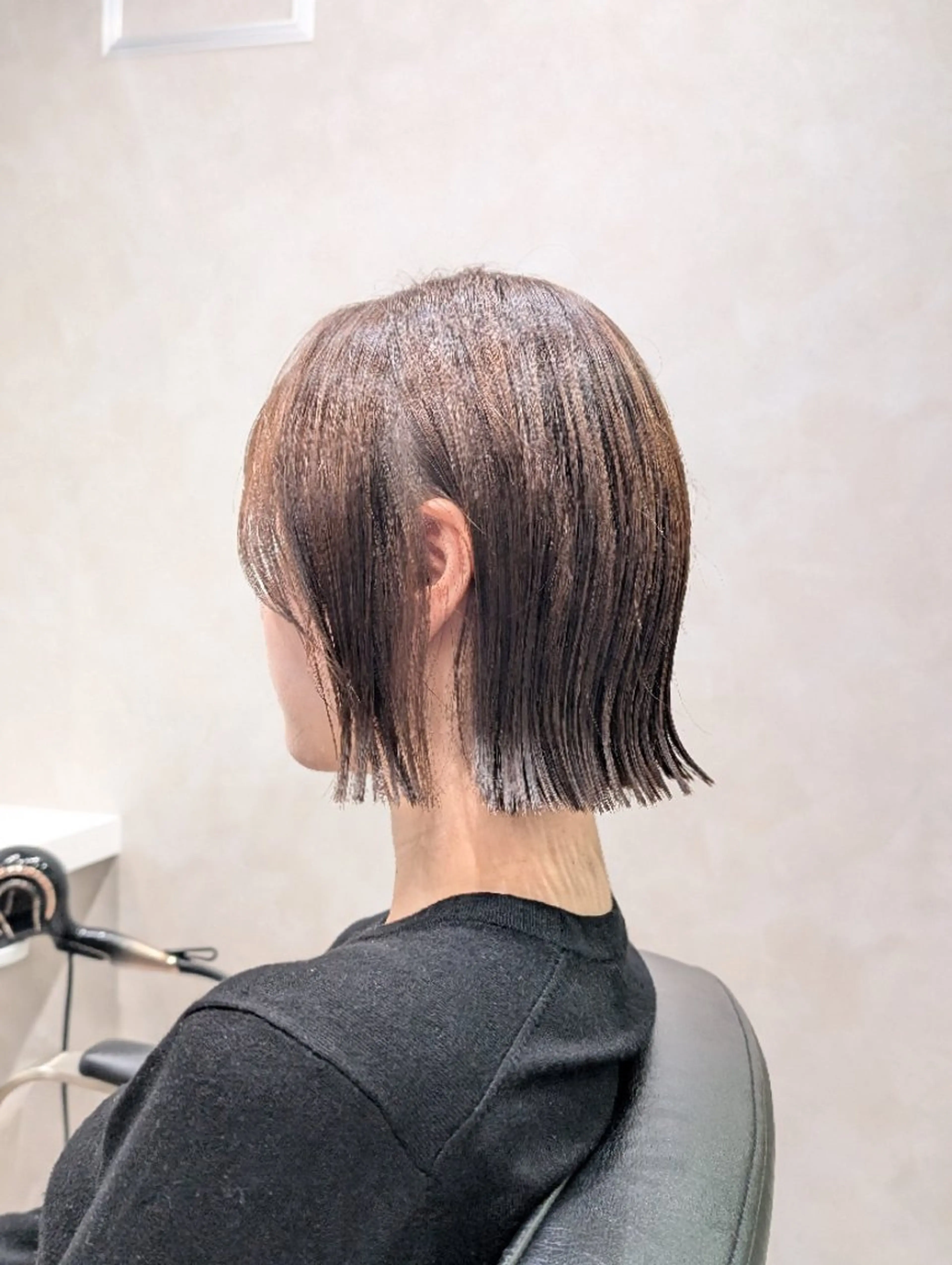 ミディアム カラー 切りっぱなしボブ ボブ 顔周りカット 髪質改善/ 上村旺武のヘアスタイル