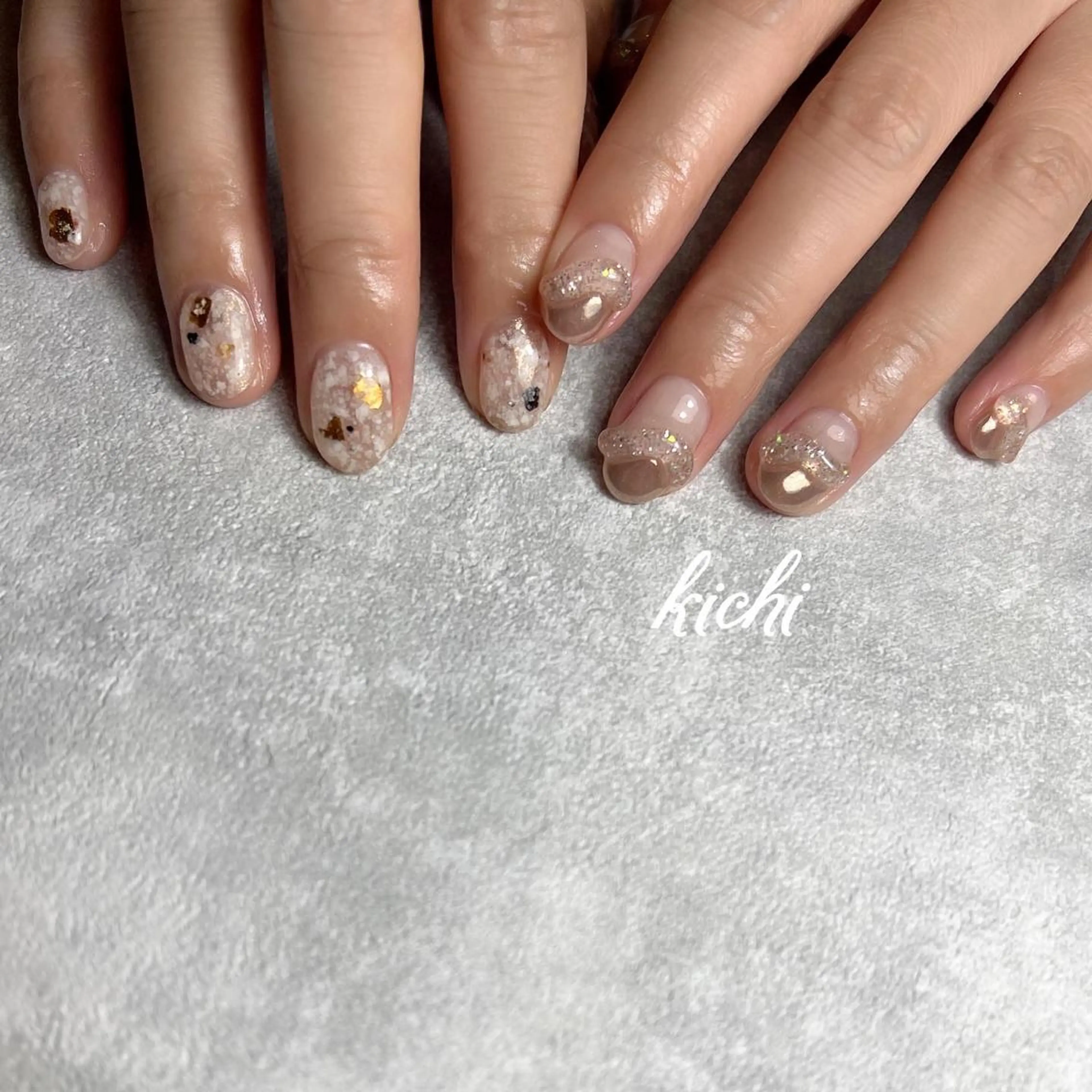 ネイル ジェルネイル 持ち込み ニュアンスネイル パラジェル シンプルネイル kichi･: *のネイルデザイン