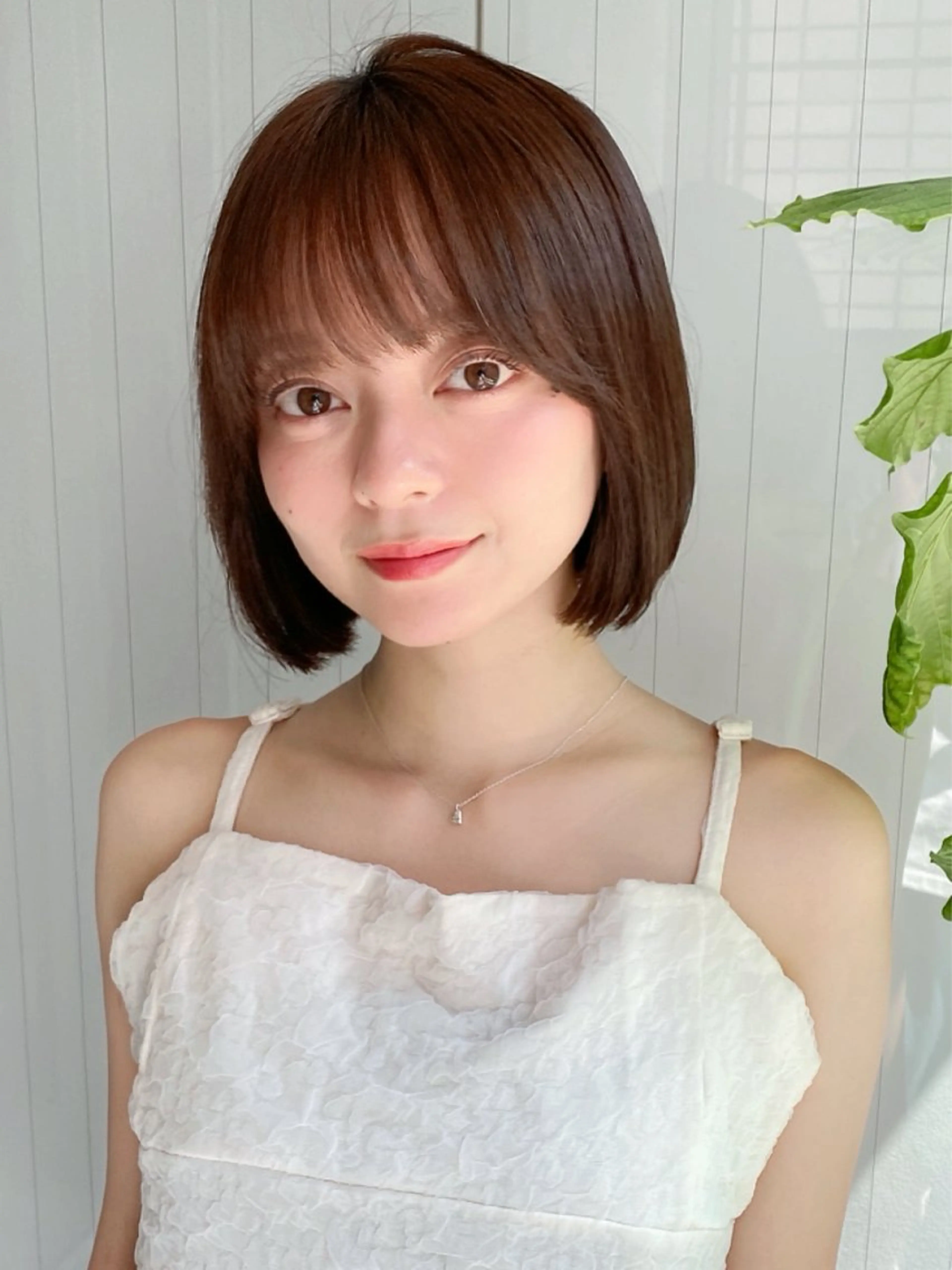 ミディアム カラー ボブ 縮毛矯正 カット ヘアカラー 縮毛矯正 トリートメント レイヤー×髪質改善✨ 渋谷/佐藤侑哉のヘアスタイル