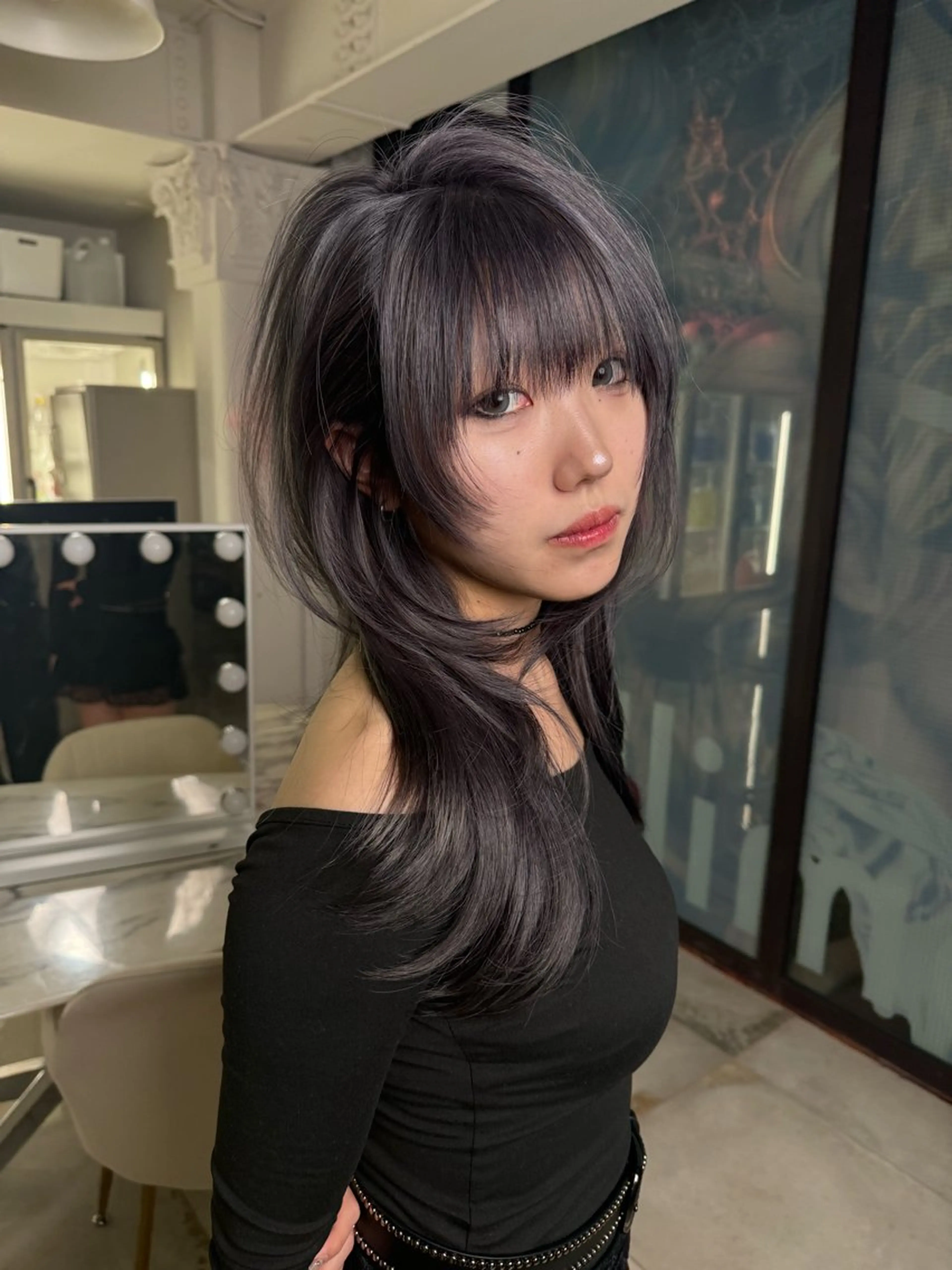 セミロング SHIN レイヤー‪‪カットのヘアスタイル