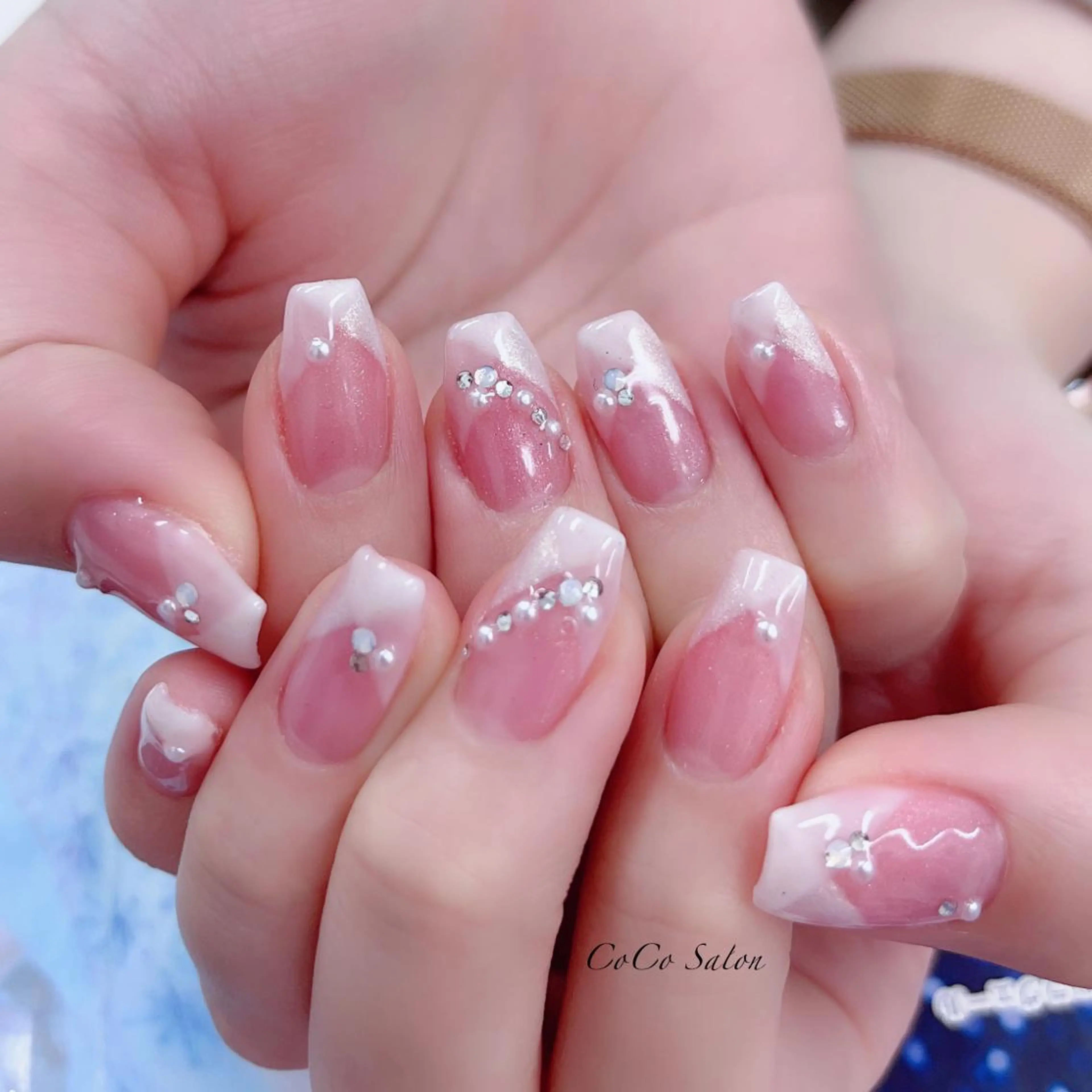 ネイル フレンチネイル ピンク ホワイト ハンドネイル CoCoSalon ネイル/まつ毛予約のネイルデザイン