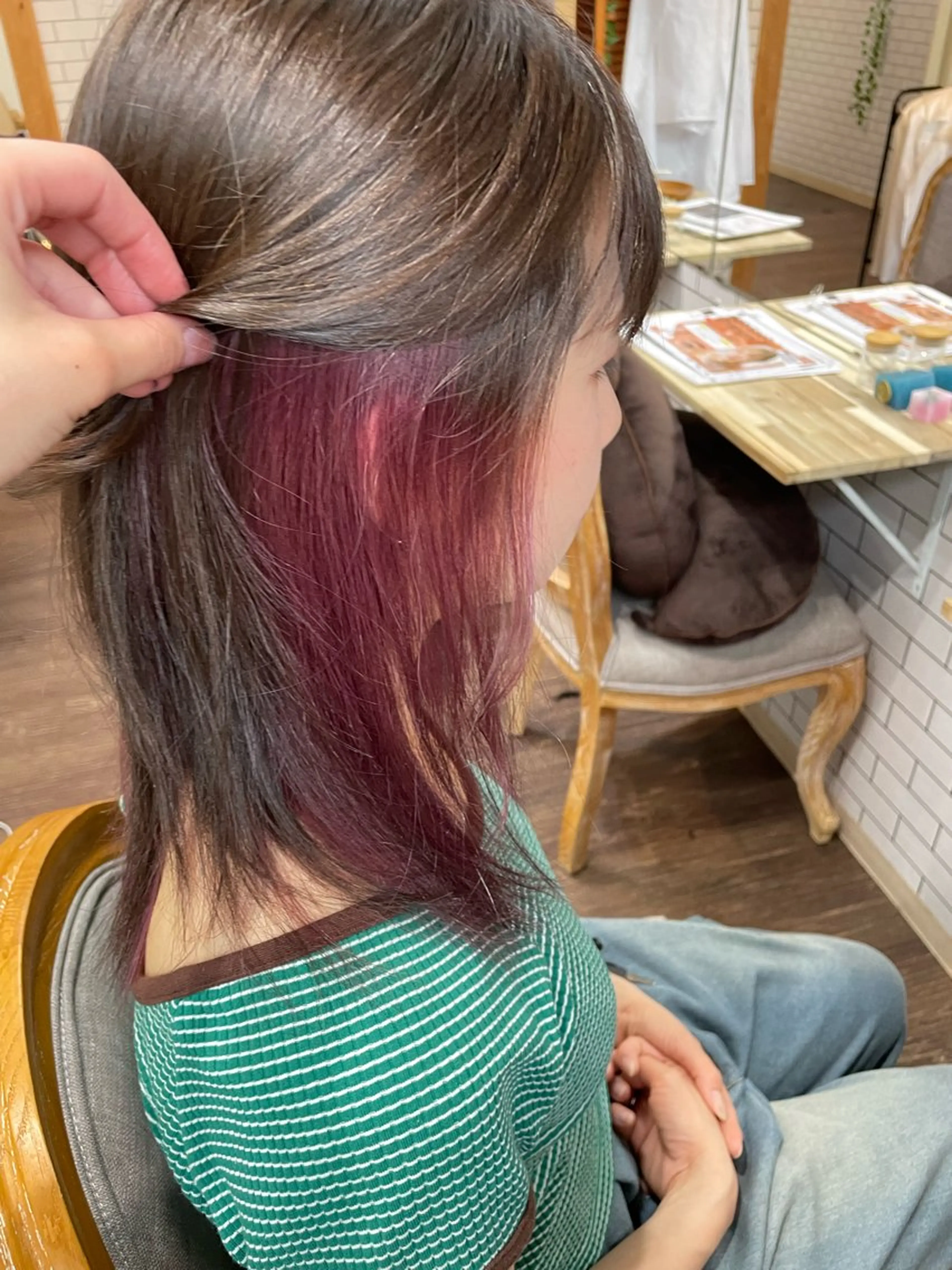 ミディアム カラー グレージュ ピンクカラー 髪質改善カラー💛 NANOHAのヘアスタイル