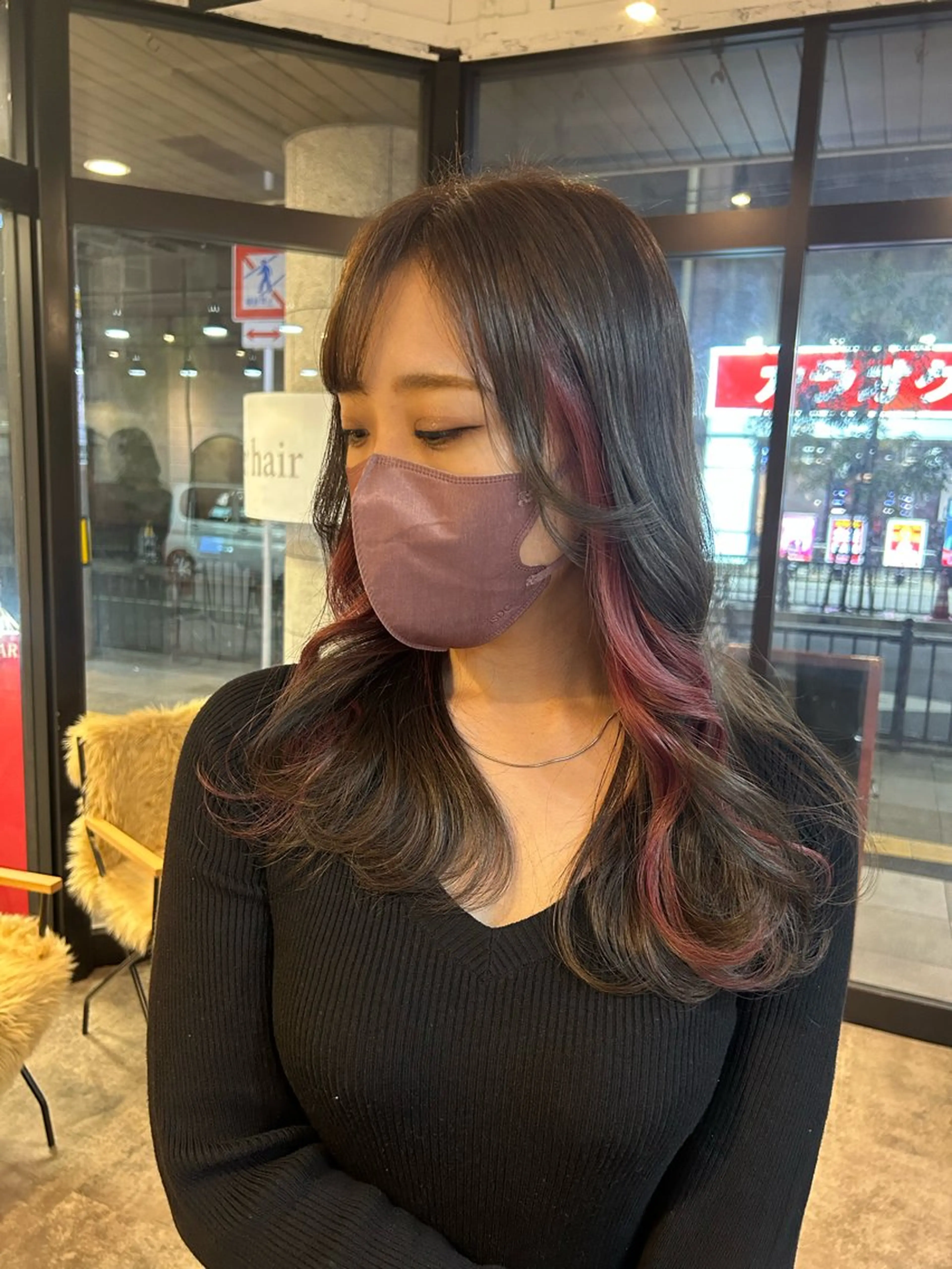 ミディアム カラー 木下 美優のヘアスタイル