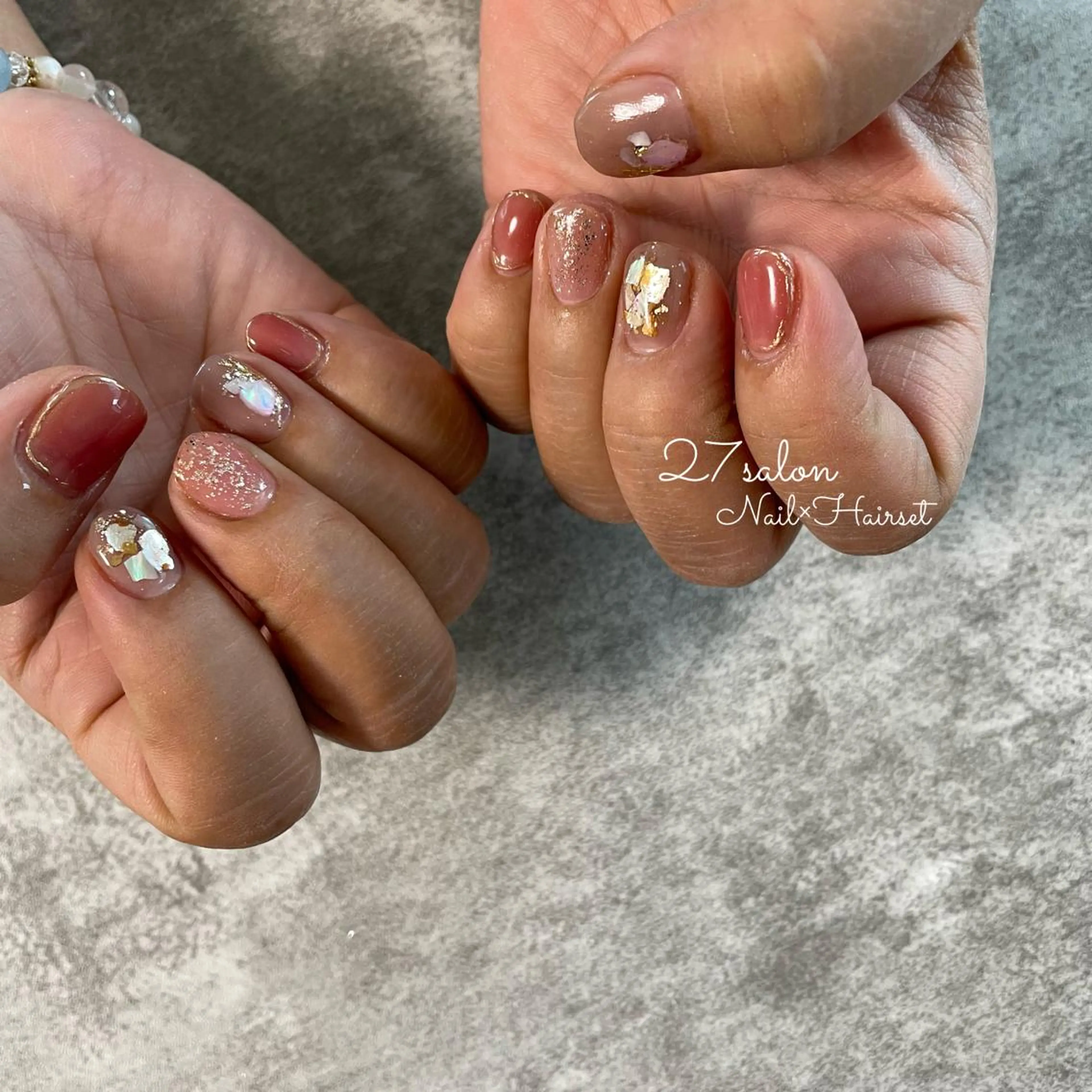 ネイル ニュアンスネイル ショートネイル 27salon yuinaのネイルデザイン