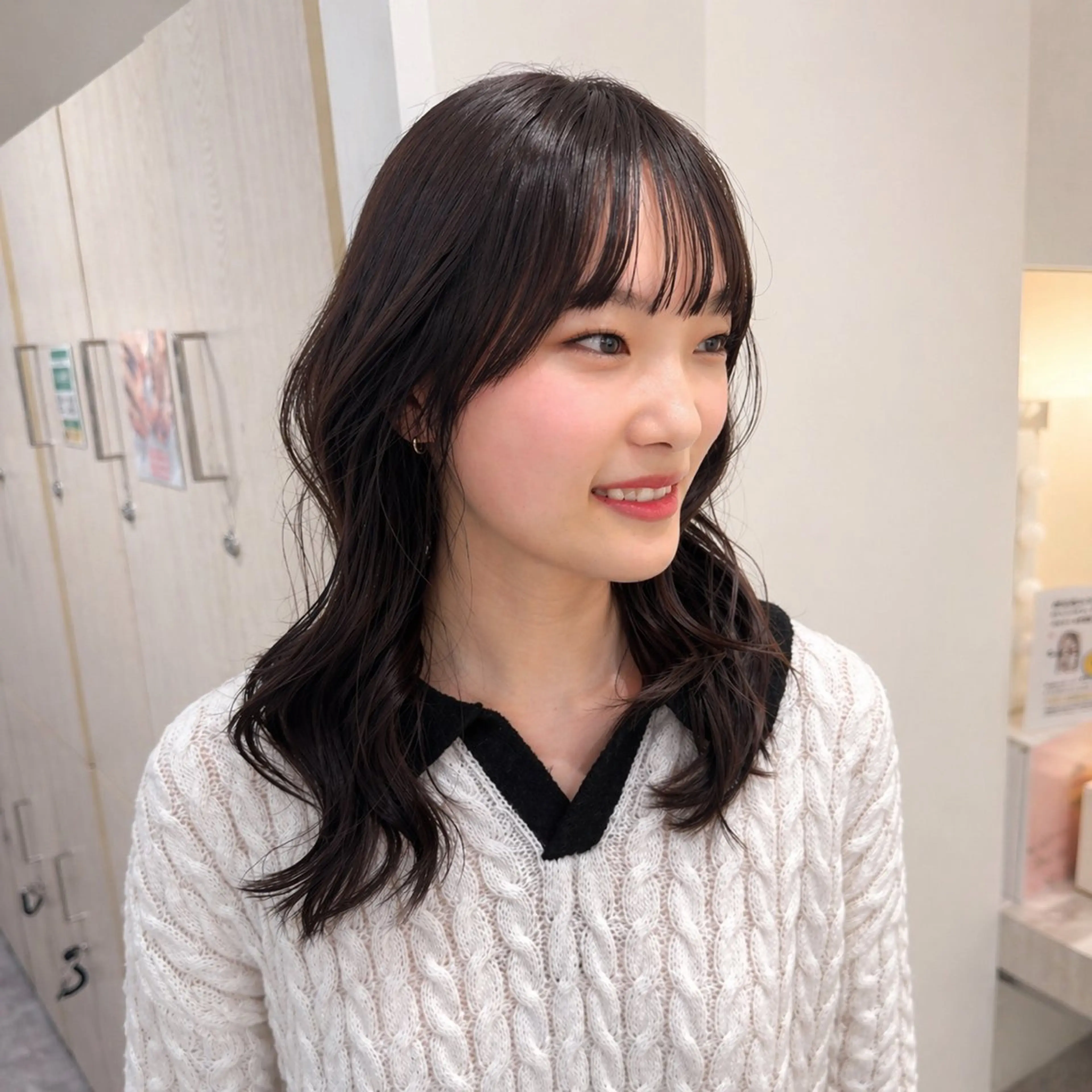 セミロング くびれヘア 韓国風ヘア レイヤーカット SAKI /カラー/神戸/三宮のヘアスタイル