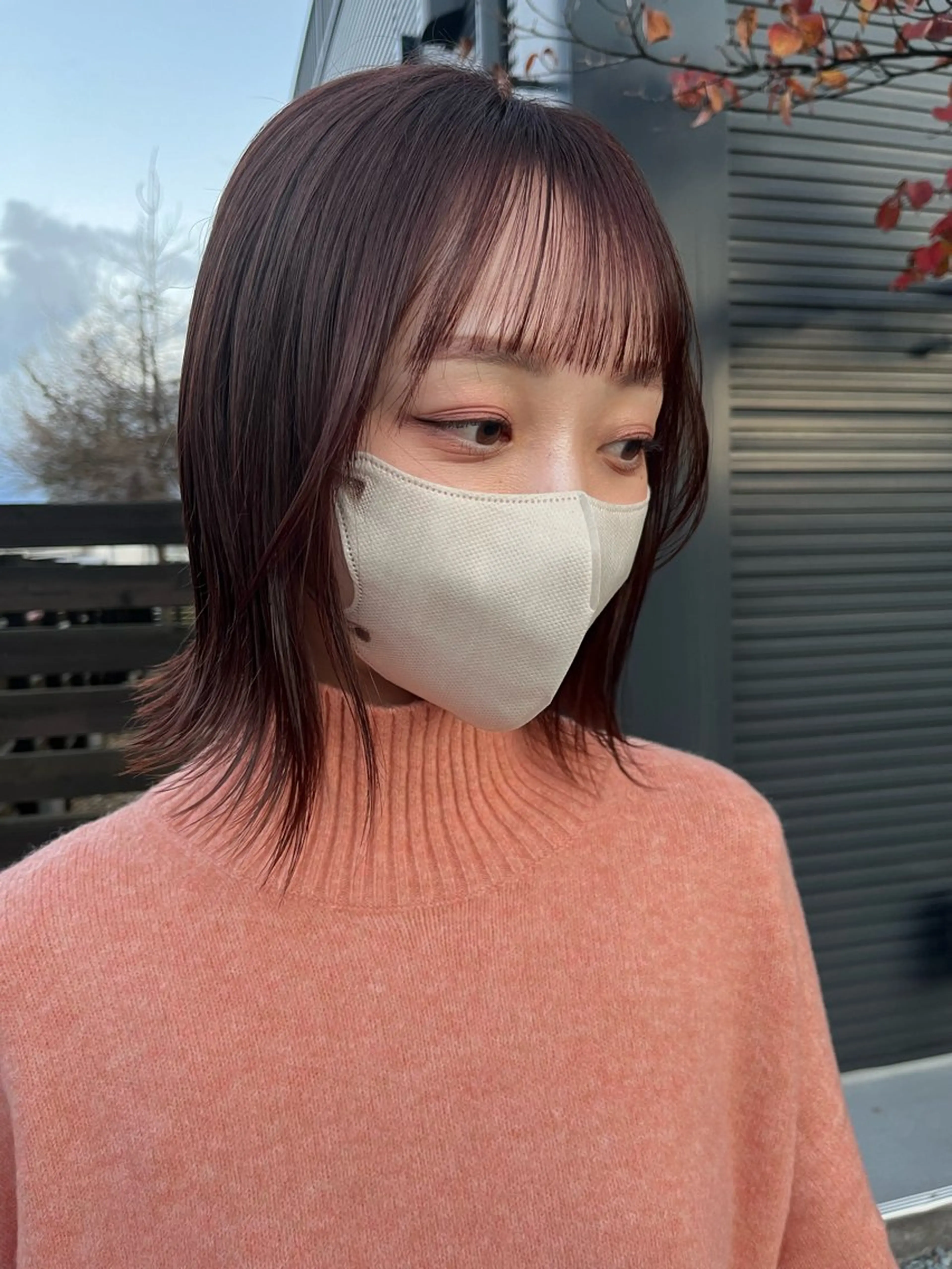 ショート カラー ブラウンカラー ピンクカラー ピンクブラウン 長南 やよいのヘアスタイル