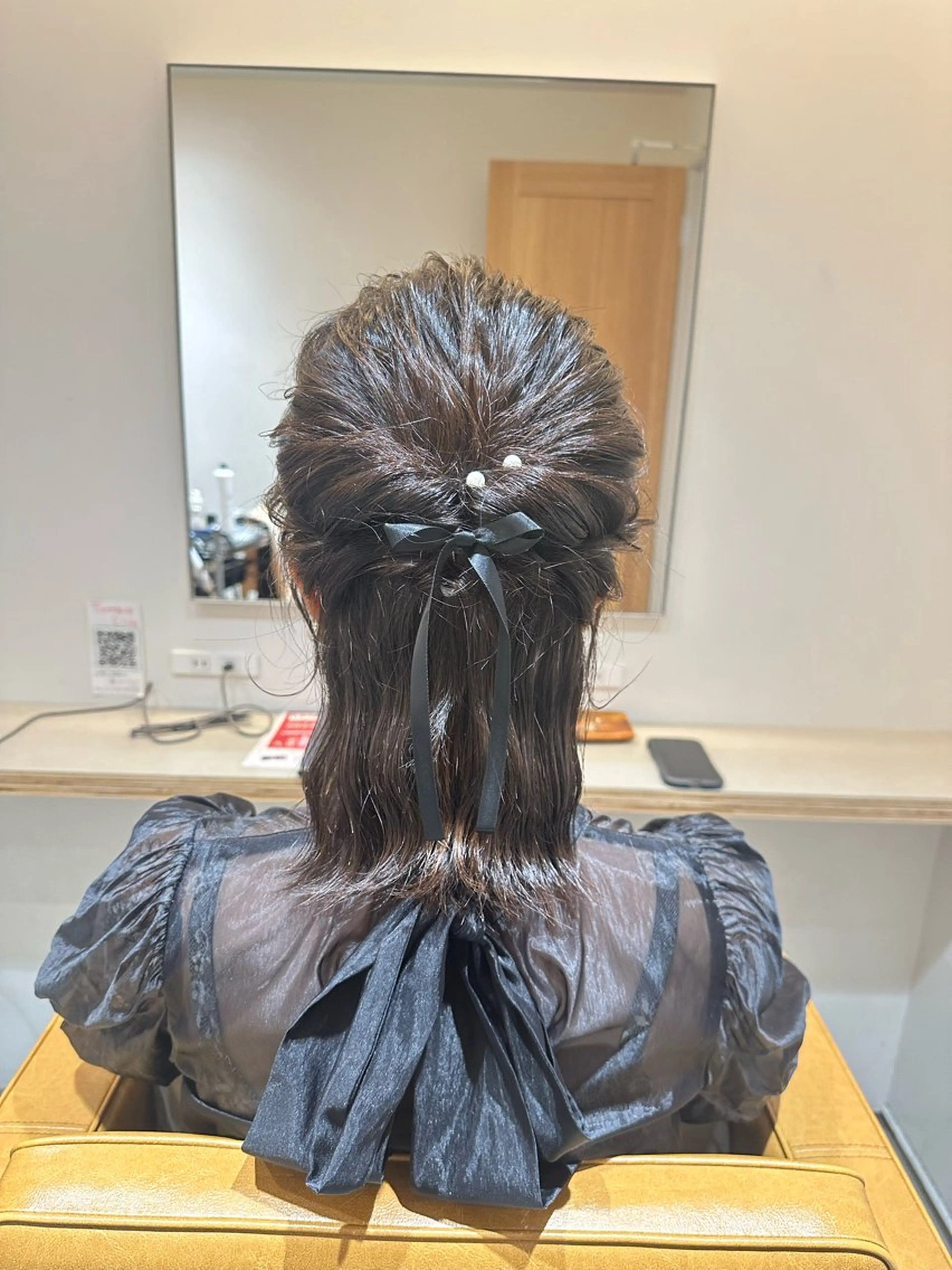 ミディアム ヘアアレンジ ハーフアップ 暖色/ヘアアレンジ 🎀♡irohaのヘアスタイル