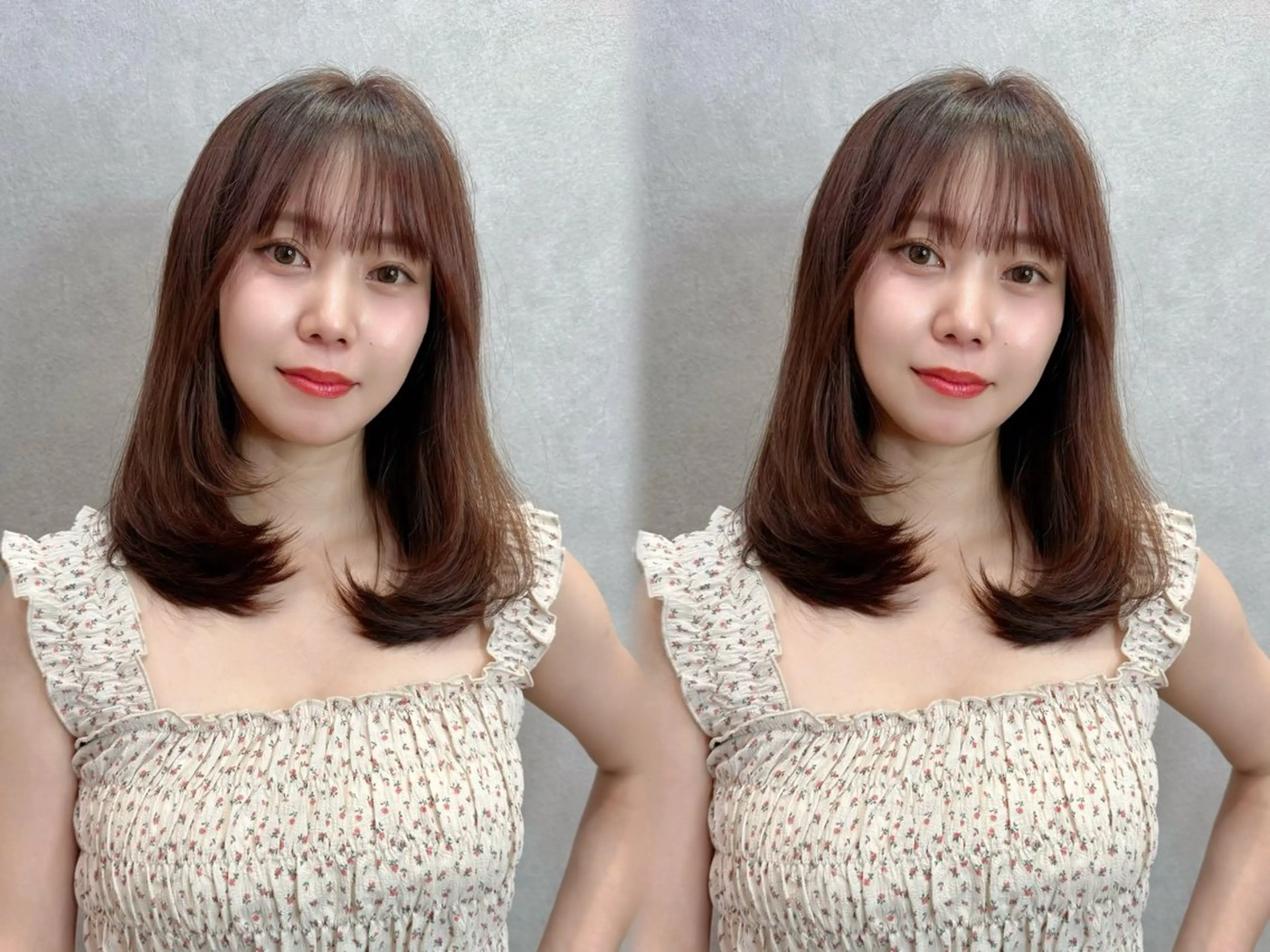 ミディアム カット 韓国🎀レイヤー/艶 髪/縮毛矯正/ユリナのヘアスタイル