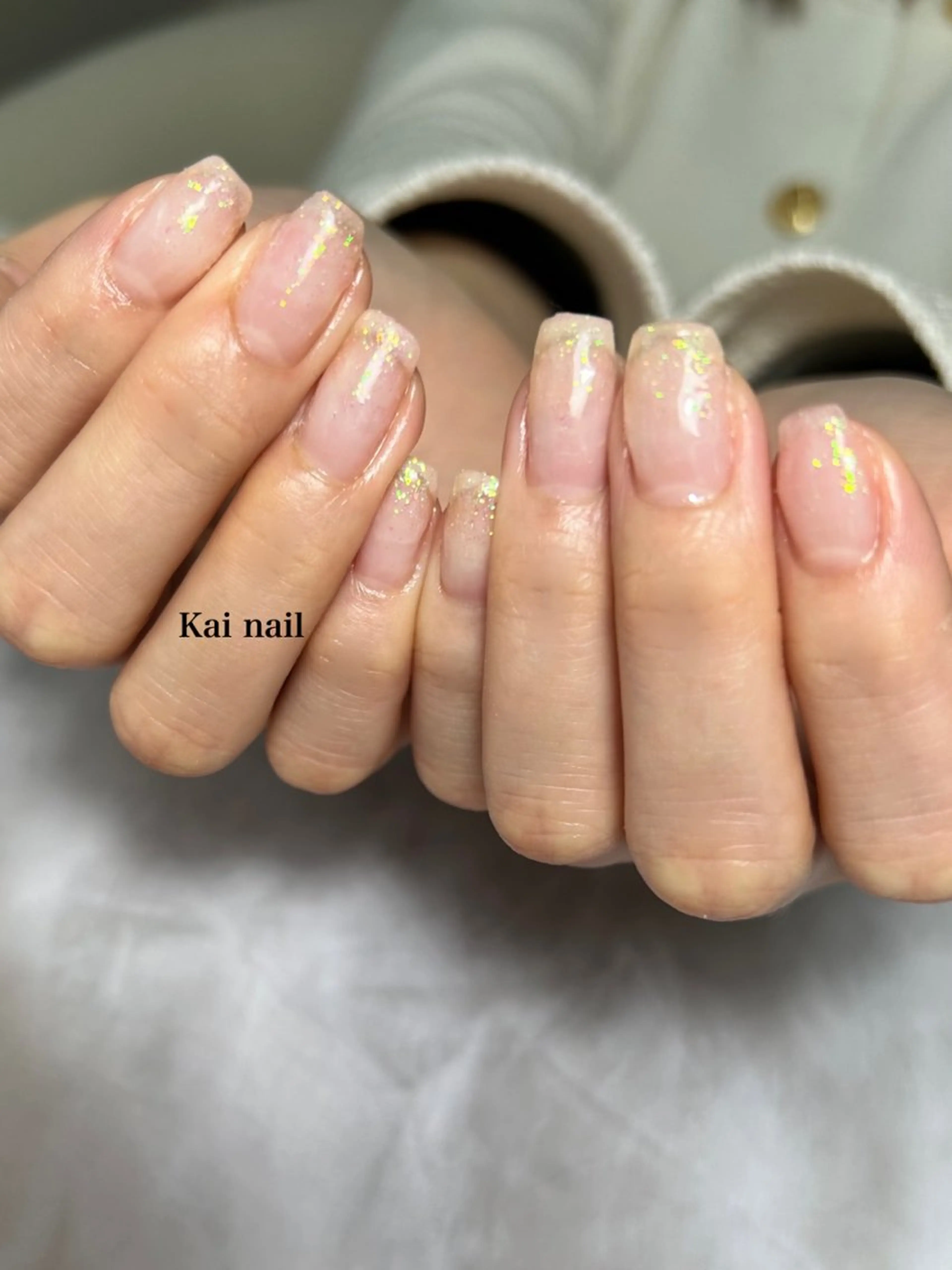 ネイル オーロラネイル グラデーション 韓国ネイル ラメ(グリッター) ラメグラデーション ハンドネイル Kai  nail Mayukoのネイルデザイン