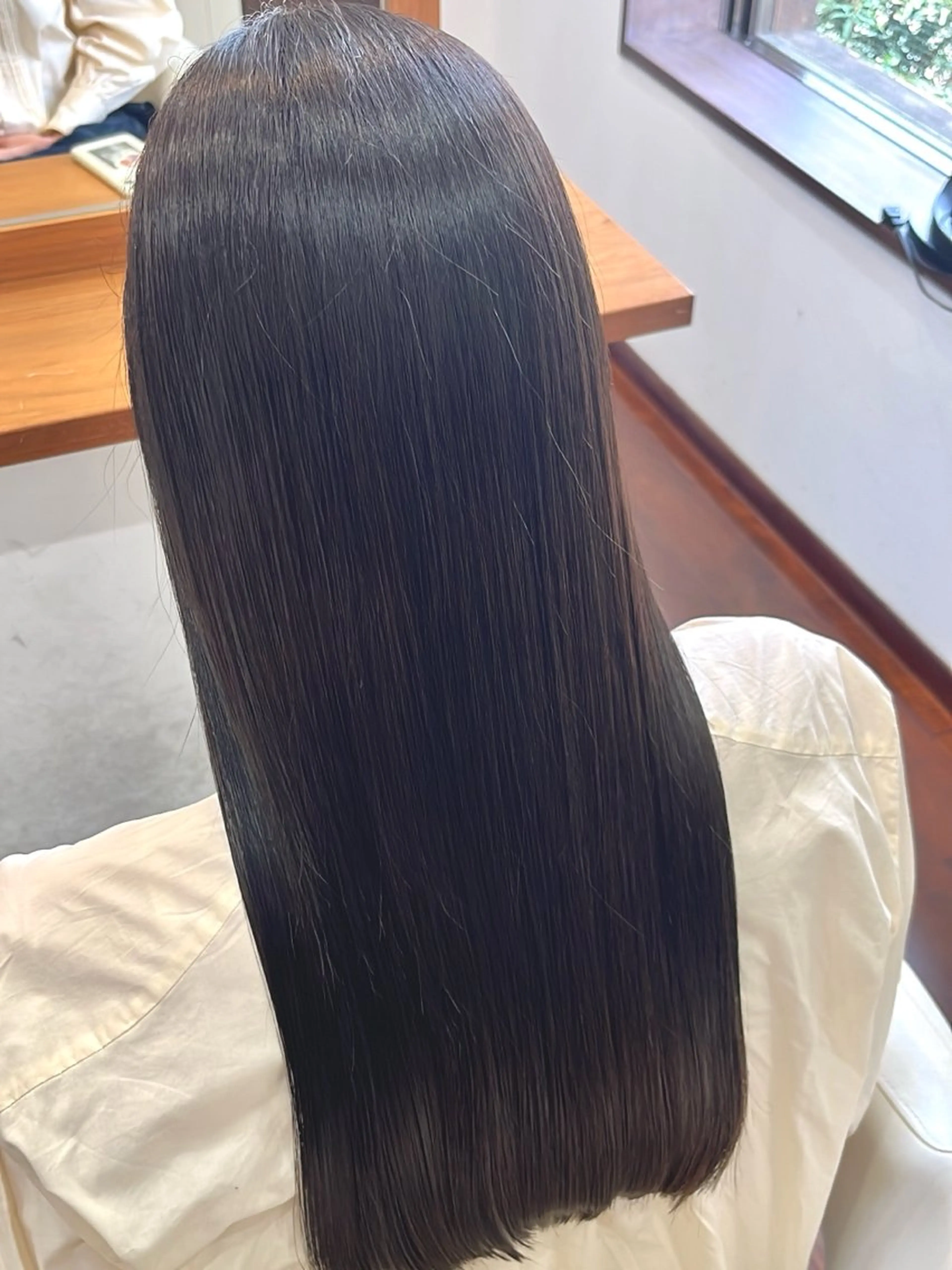 ロング 髪質改善 カット 縮毛矯正 オートクチュールランコントレ西京極店所属・今在家 玲【艶髪スト レート/メンズ】のヘアスタイル