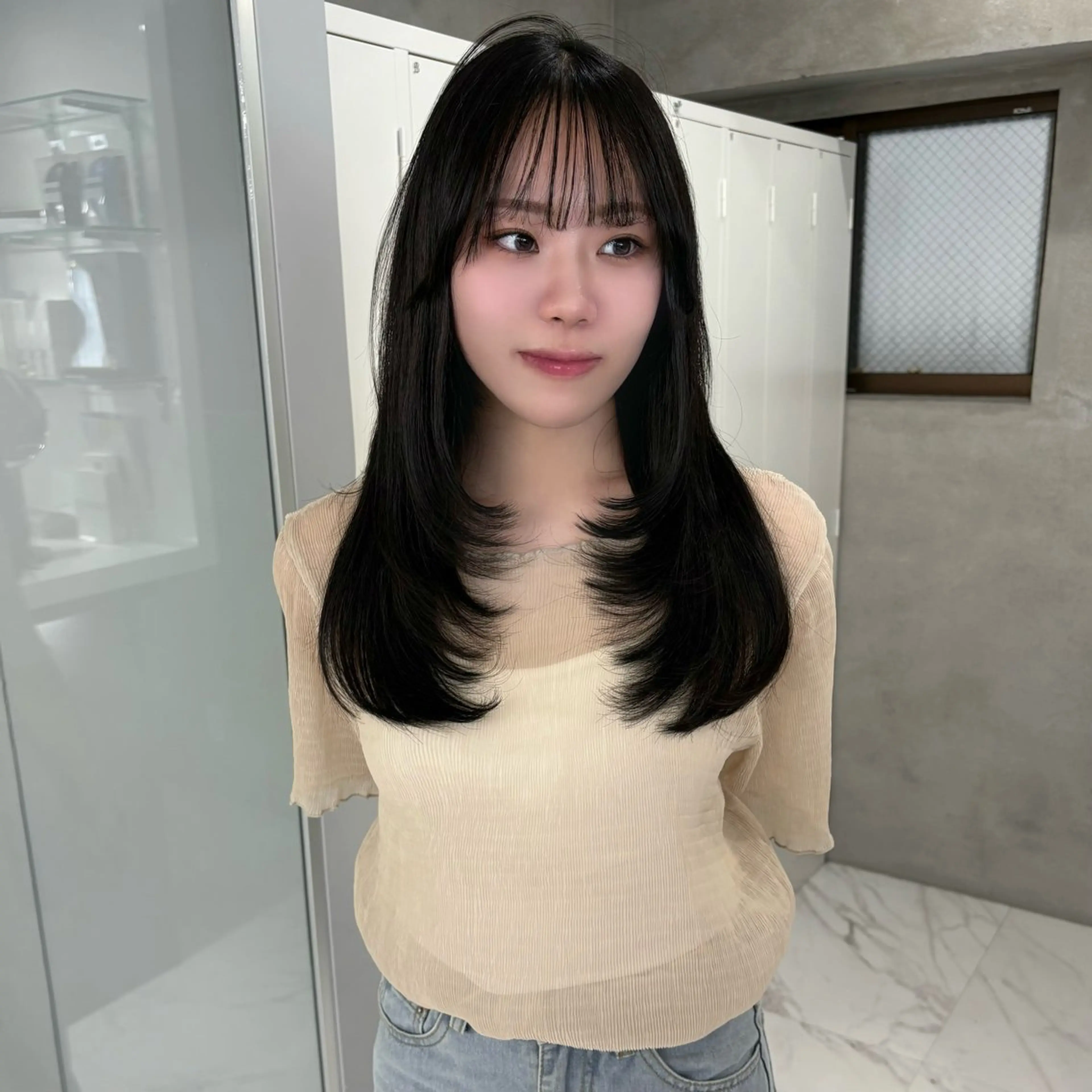 ロング レイヤーカット ヘアカラー トリートメント riko/レイヤー カット/ヘアセットのヘアスタイル