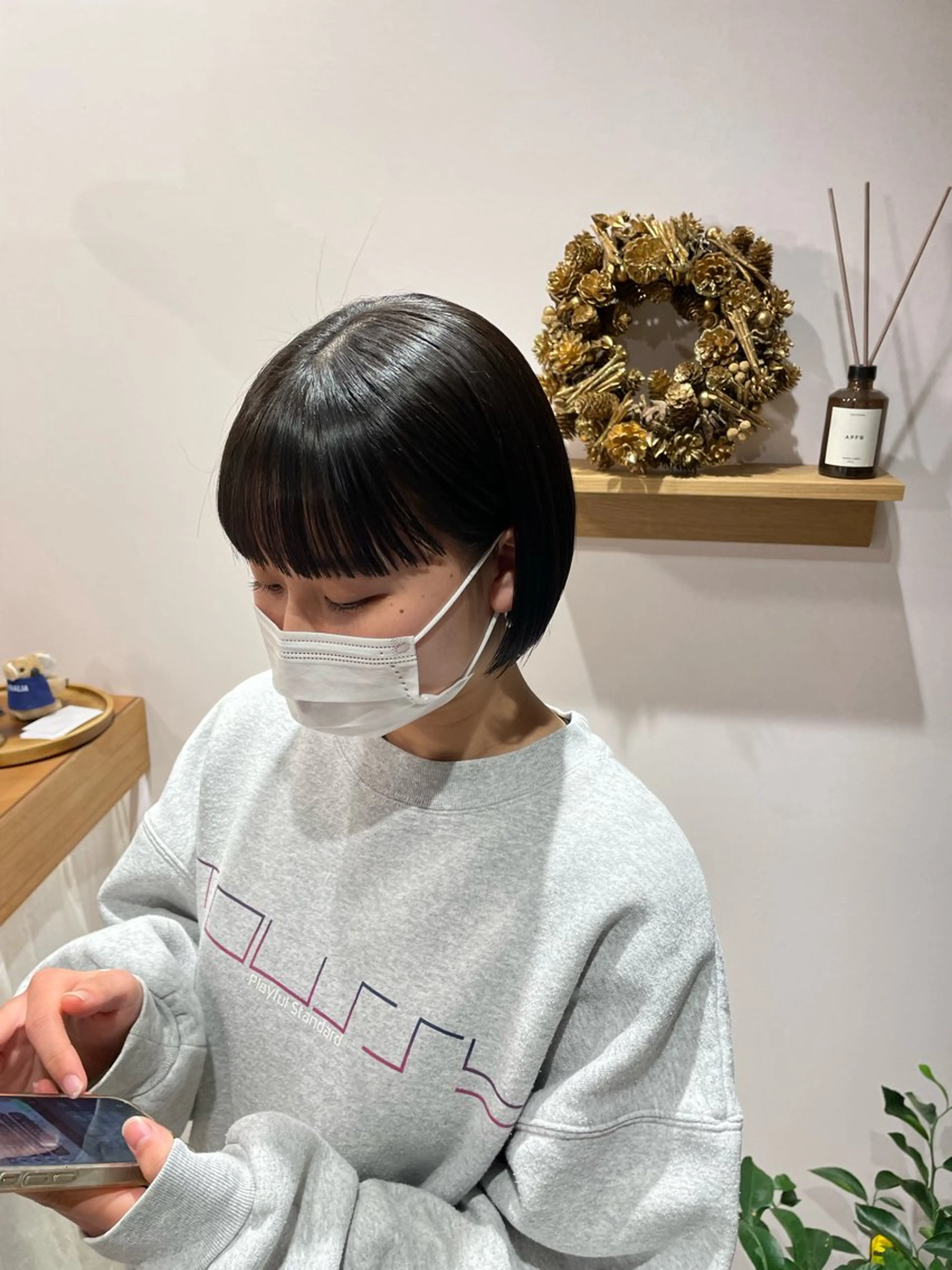 ショート パーマ ボブ 縮毛矯正 runru /muku.のヘアスタイル