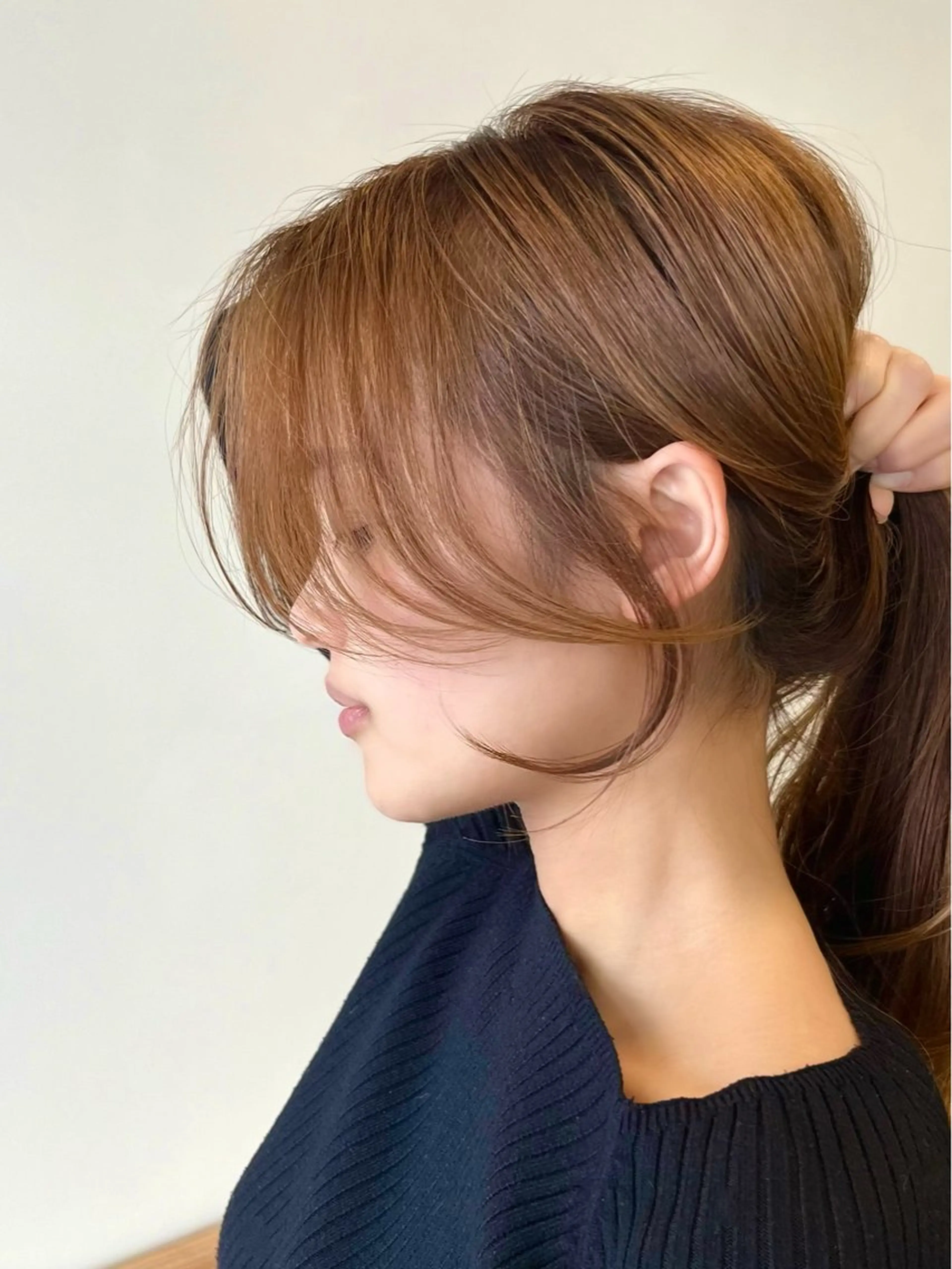ロング くびれヘア 顔まわりレイヤー 韓国風ヘア レイヤーカット ロング カット ヘアカラー VIEW EHIME 齋藤  あつきのヘアスタイル
