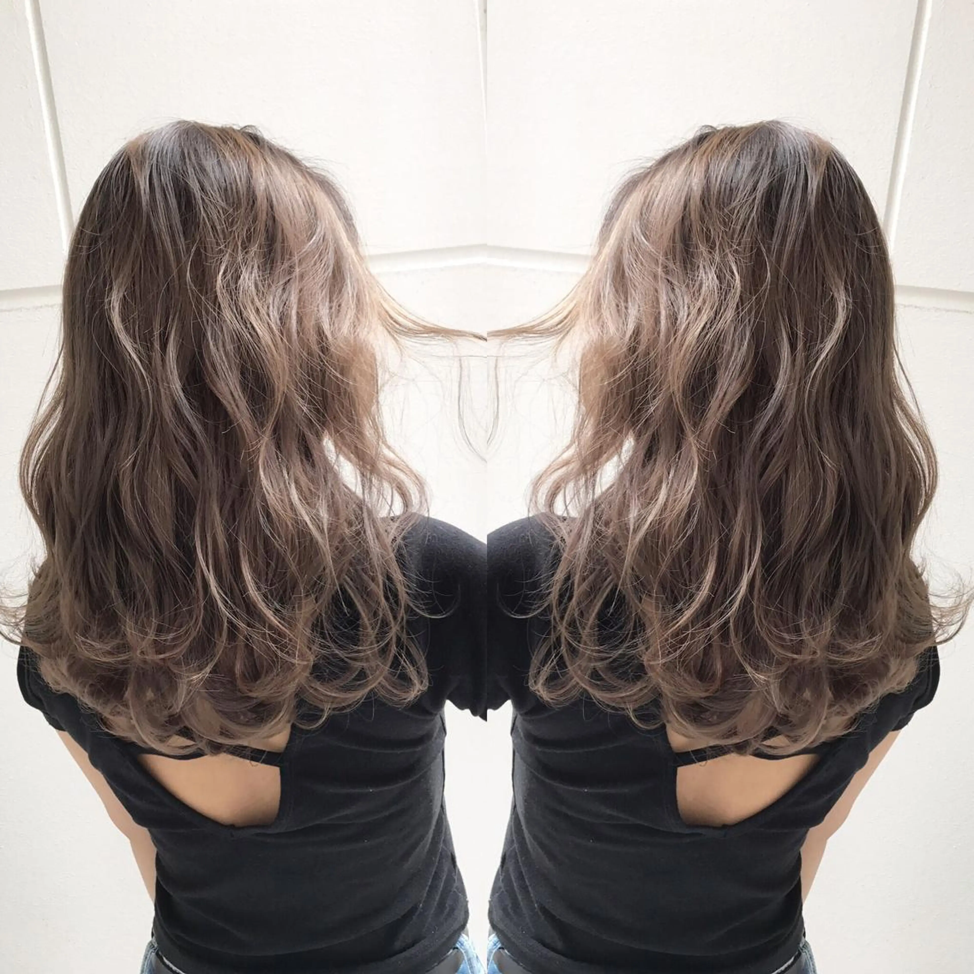 セミロング カラー ヘアアレンジ ヘアカラー トリートメント 縮毛矯正 髪質改善寺坂雄飛💐のヘアスタイル