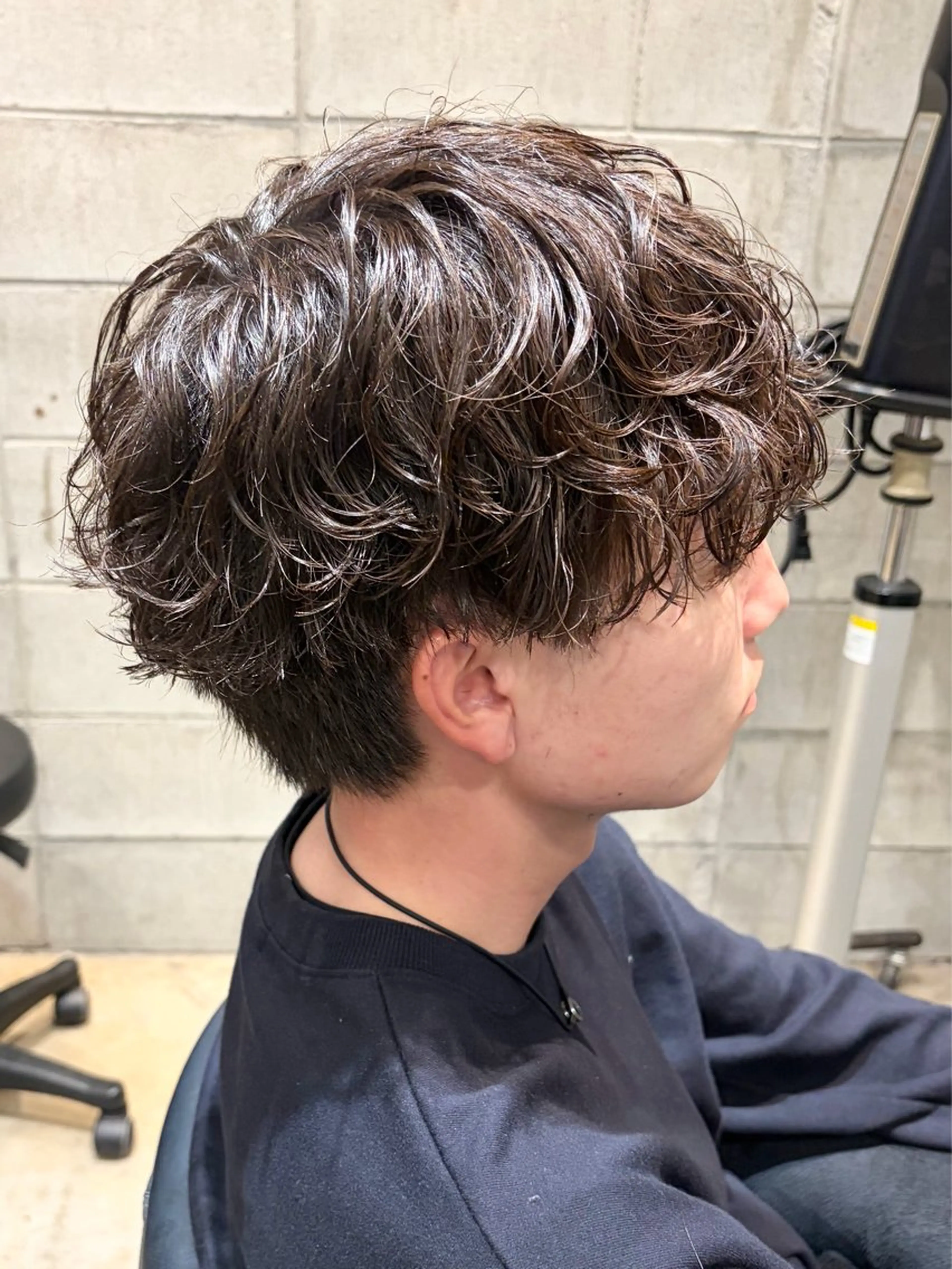 ショート パーマ カット パーマ みわ/博多 ブリーチ/メンズヘアのヘアスタイル