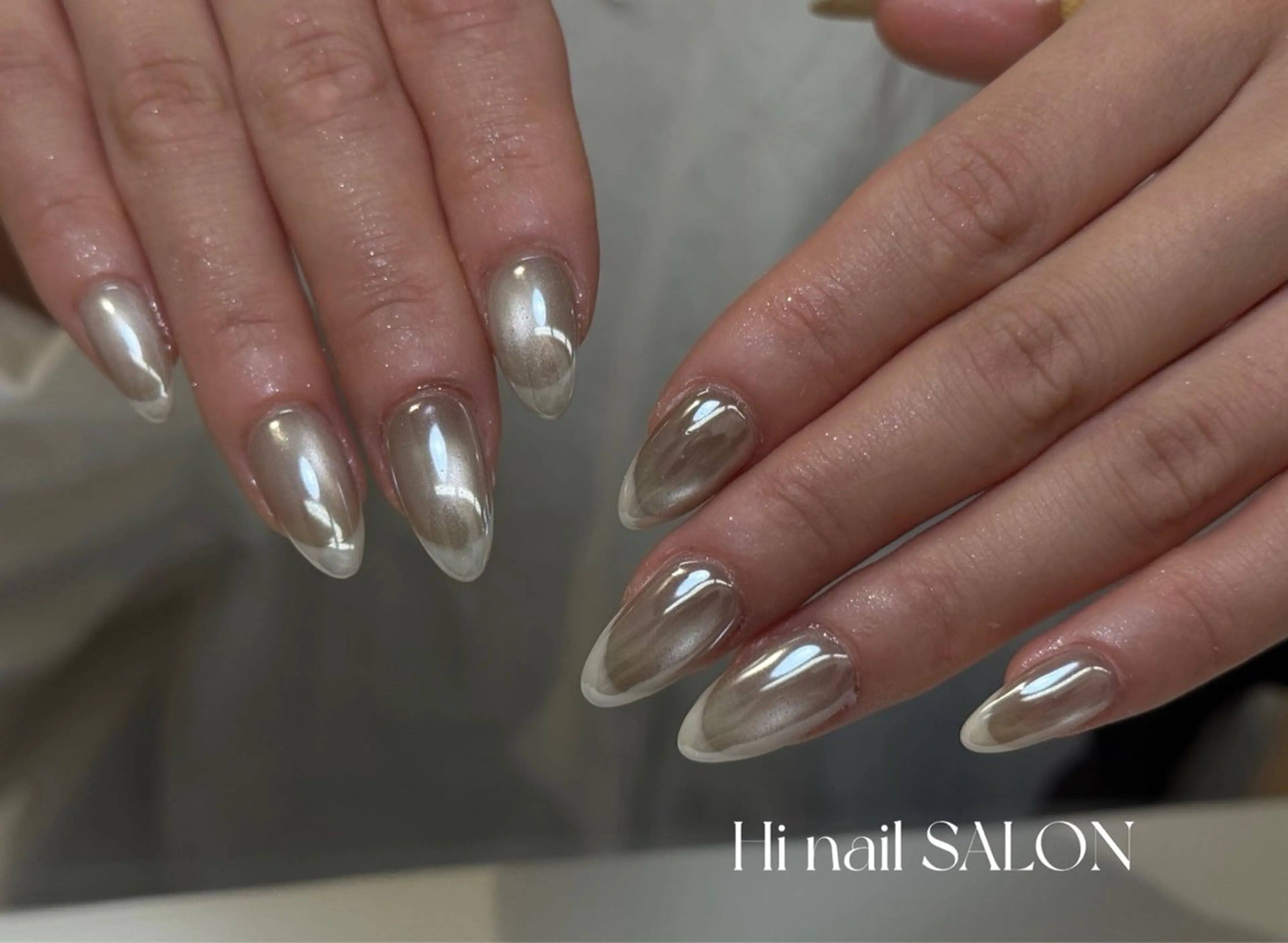ネイル チークネイル フレンチネイル 韓国ネイル マグネットネイル 持ち込み ハンドネイル Hi nail🎀 池袋kozueのネイルデザイン