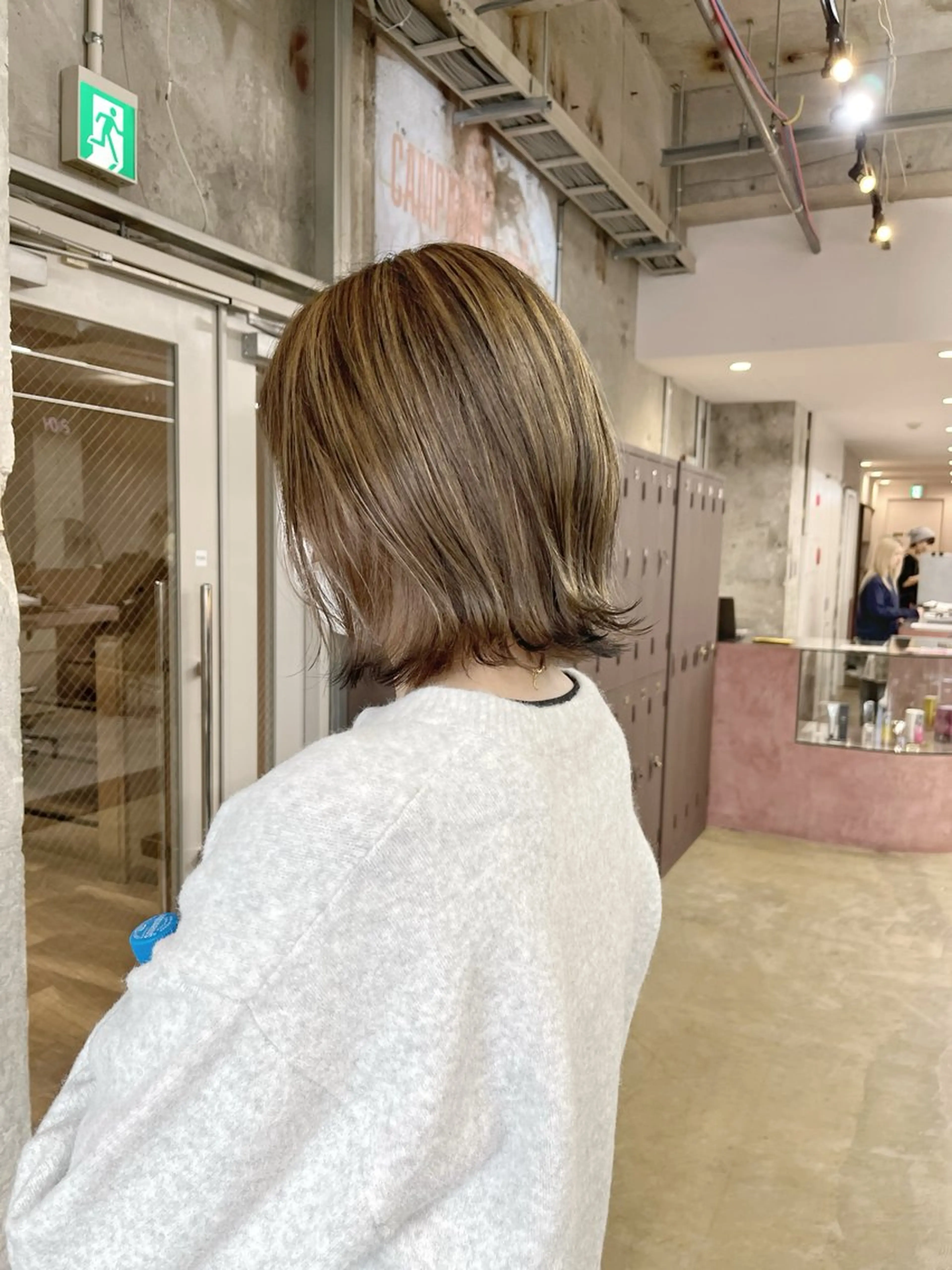 ミディアム カラー ハイライトカラー ハイライト カット ヘアカラー 小木曽智美 /ボブ/ショートのヘアスタイル