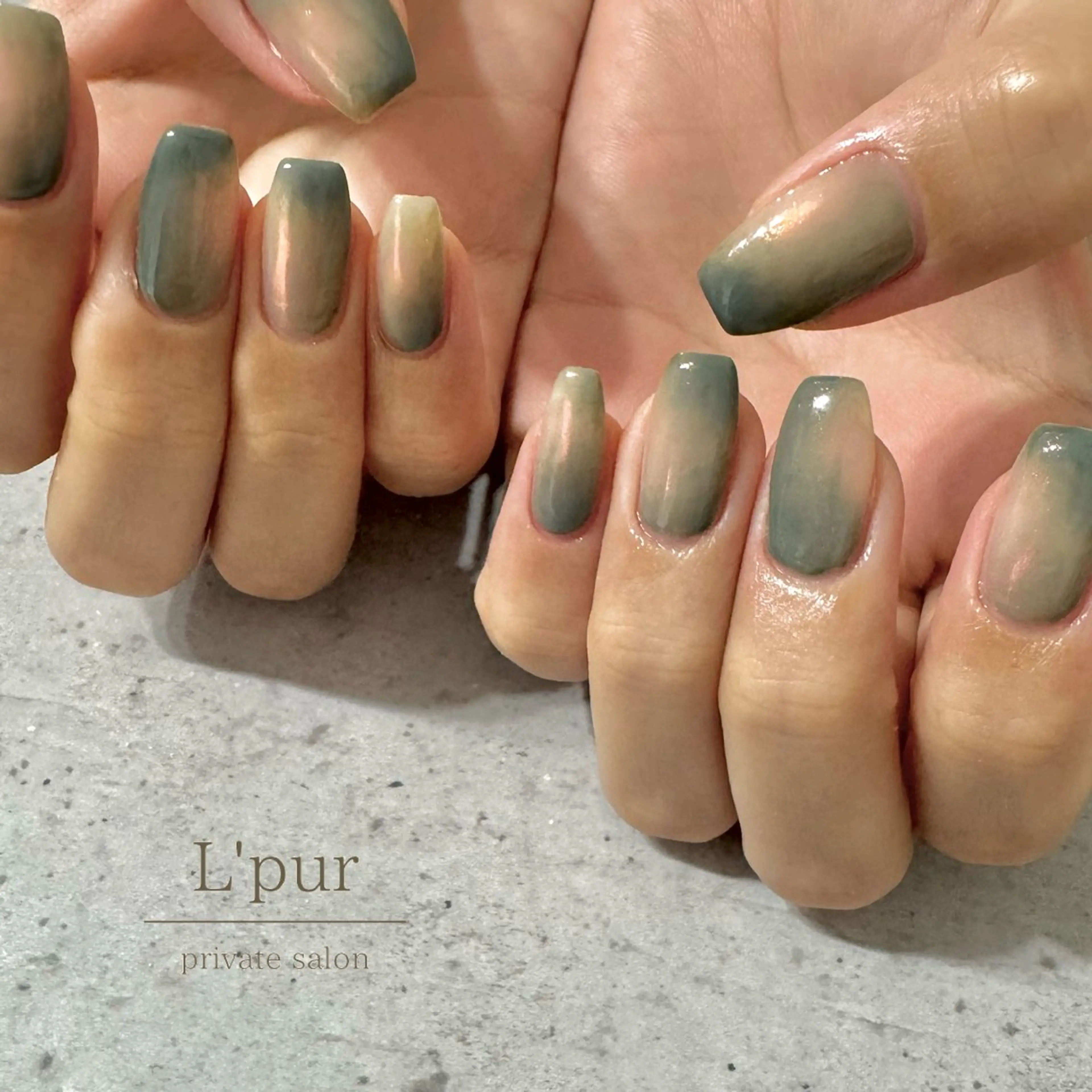 ネイル ブラウン ラメ(グリッター) ミラーネイル 持ち込み ニュアンスネイル ハンドネイル Yuka .Mのその他イメージ