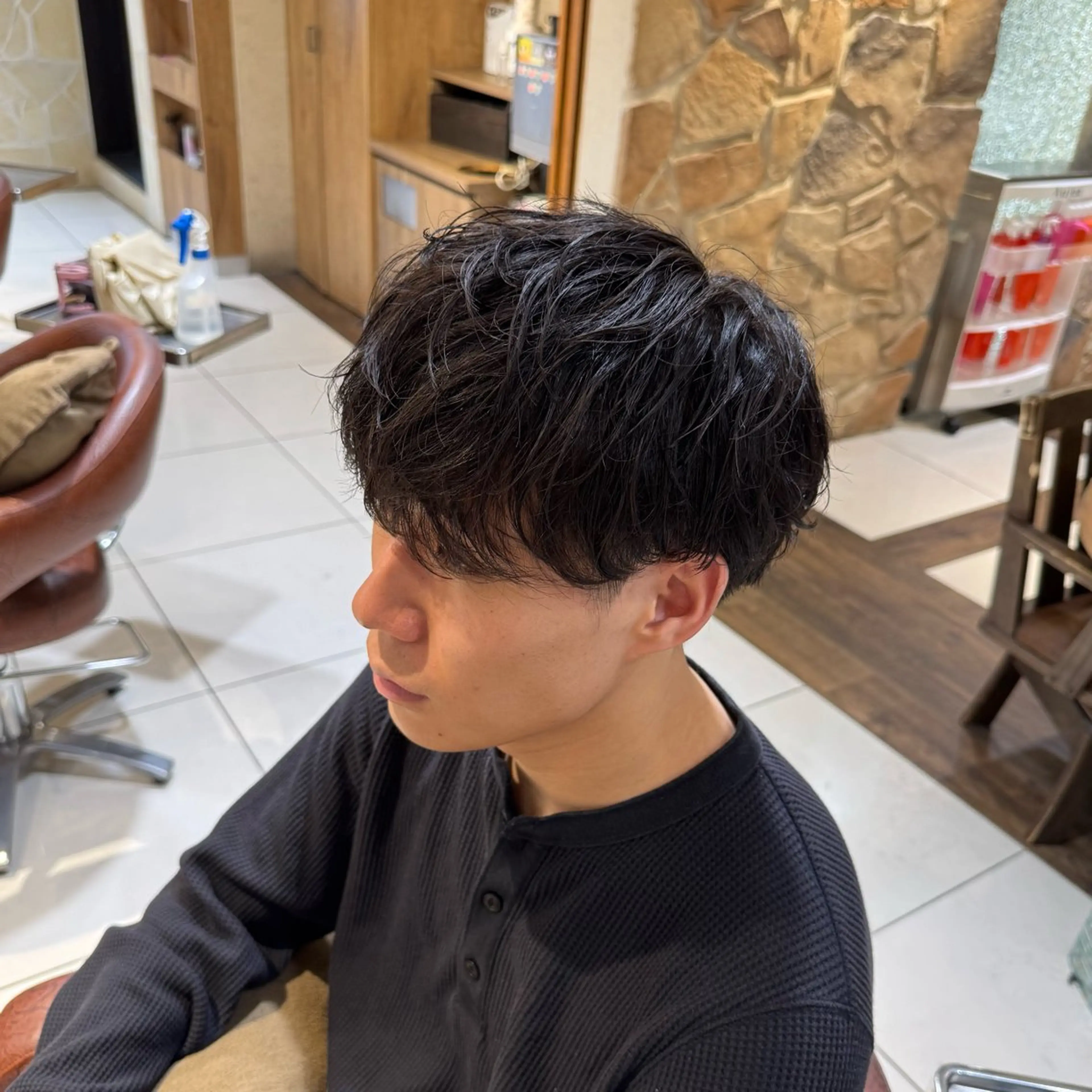 ショート カラー パーマ ヘアアレンジ メンズ 新宿のパーマ職人/ メンズパーマ/石見のヘアスタイル