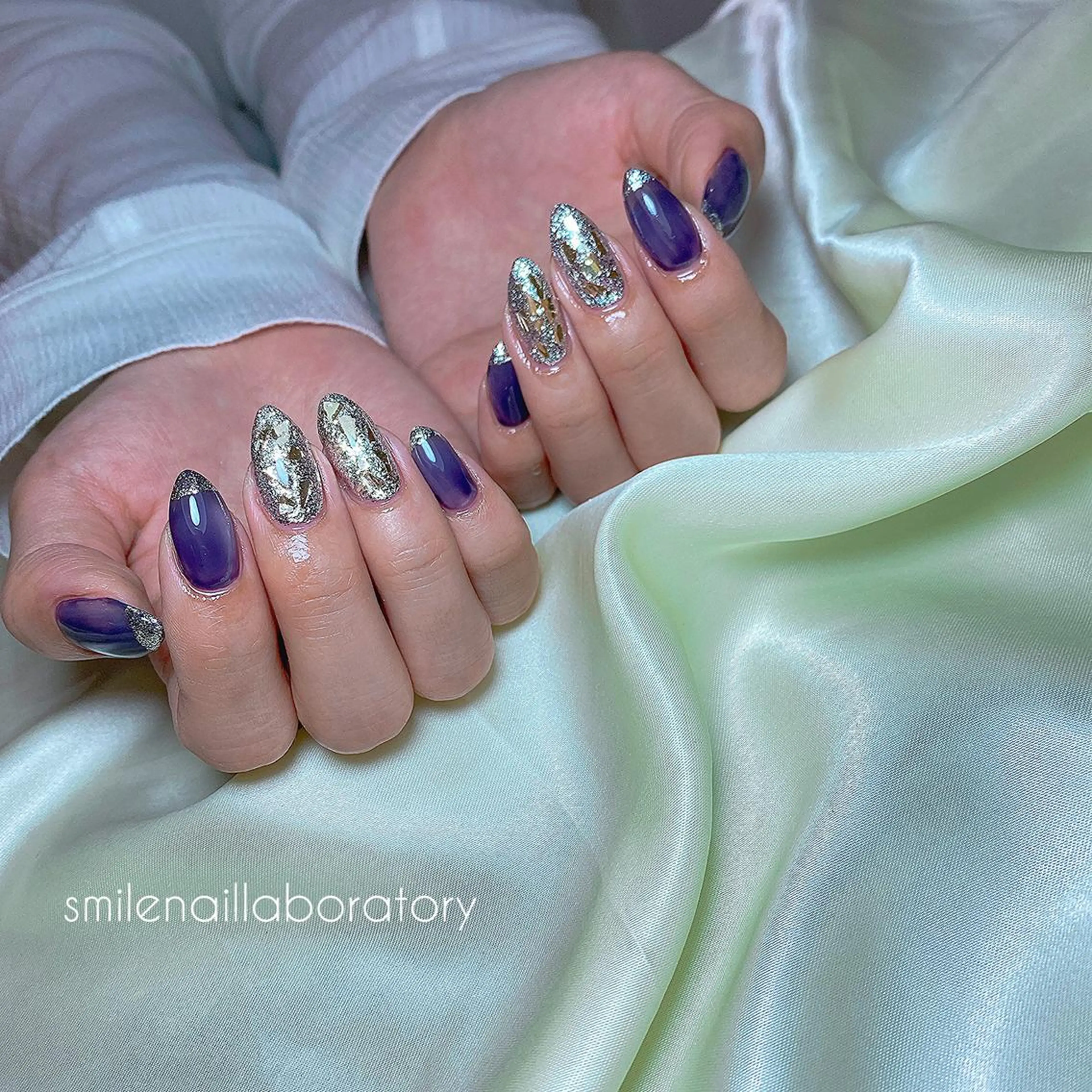 ネイル アートネイル オーロラネイル クリアネイル フレンチネイル 氷ネイル・うるうるネイル smile nail_laboのネイルデザイン