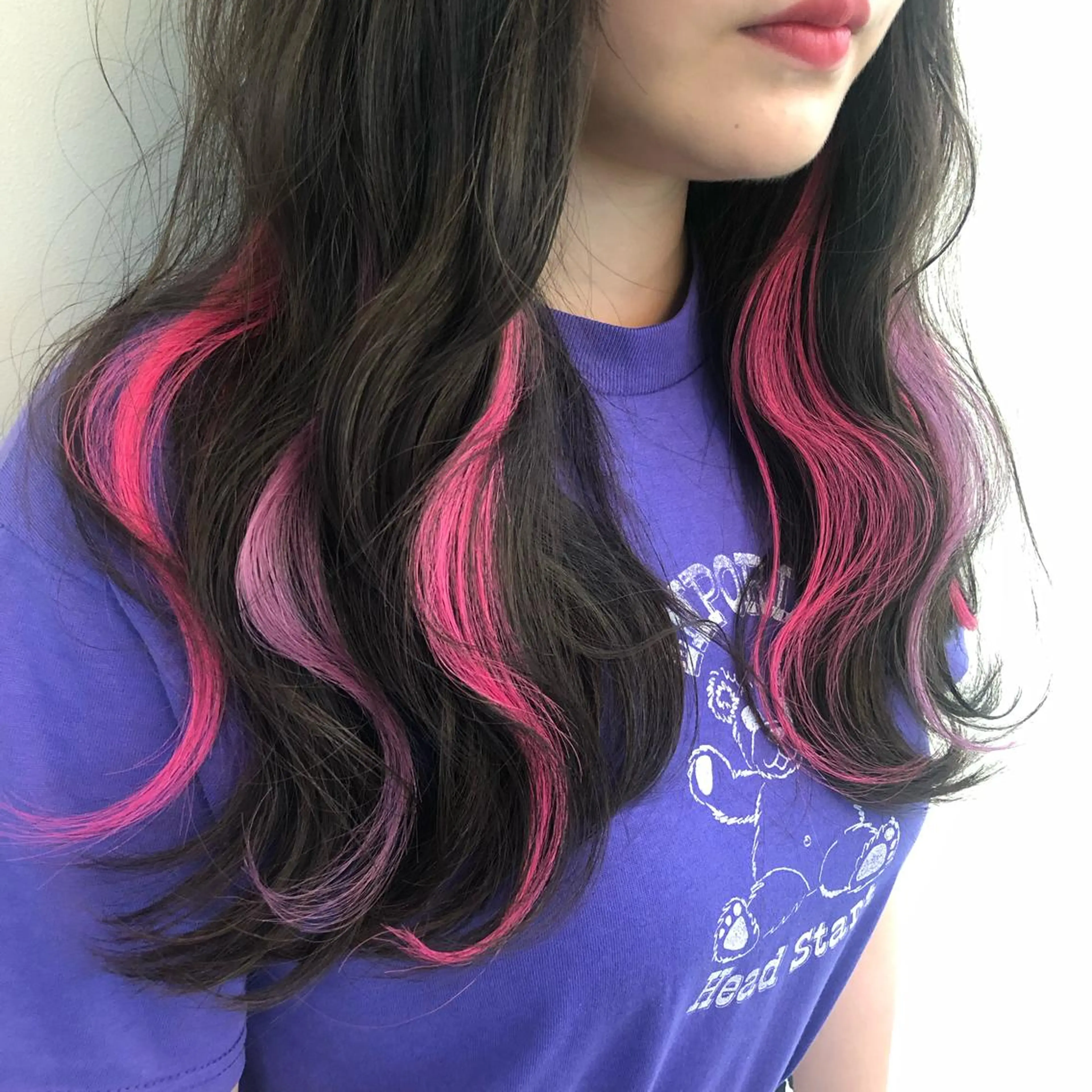 ロング カラー エクステ ハイトーン 💭黒崎ハルカのヘアスタイル