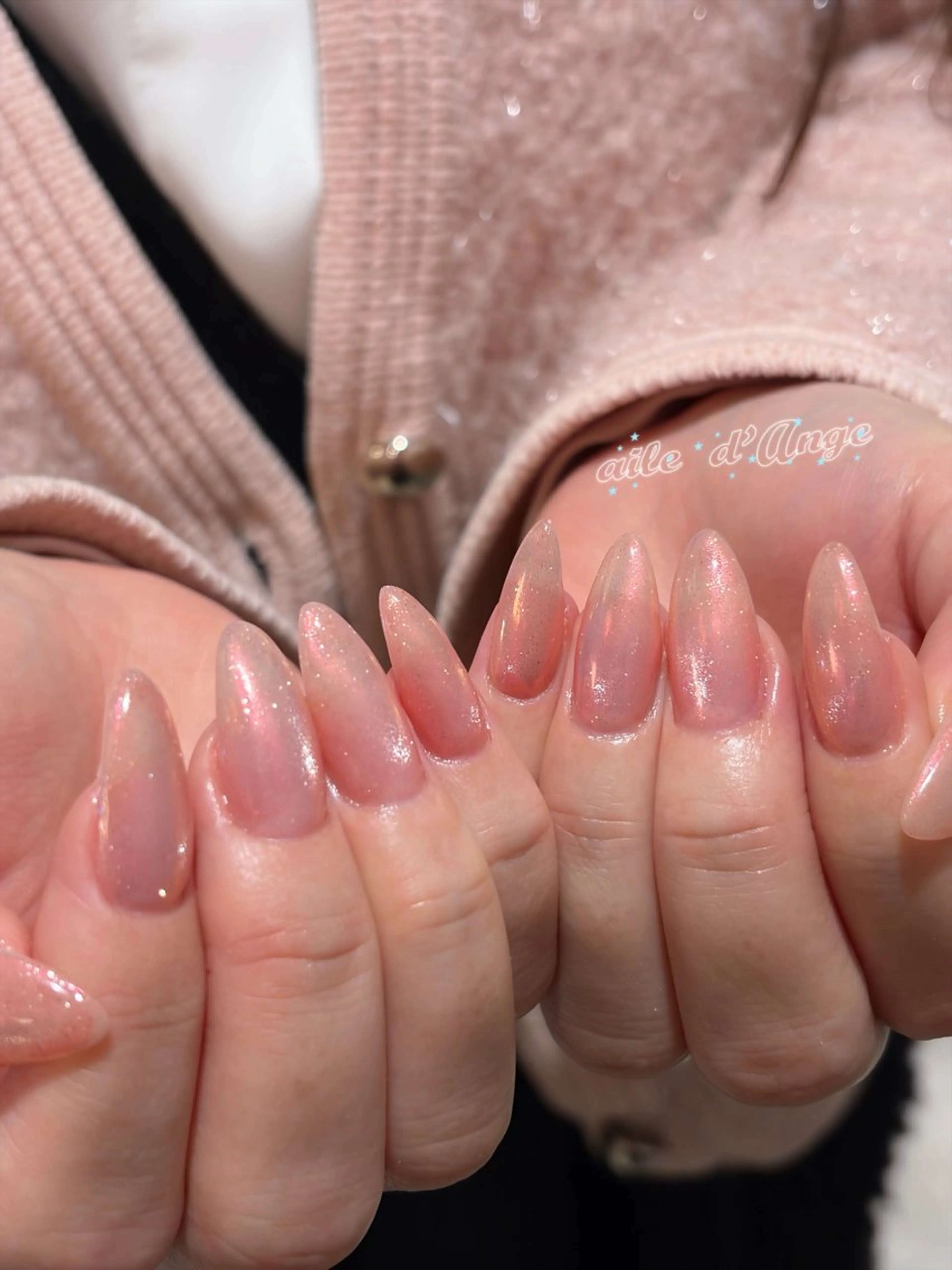 ネイル ミラーネイル ピンク ハンドネイル フットネイル ailed'Ange 🍒miuのネイルデザイン