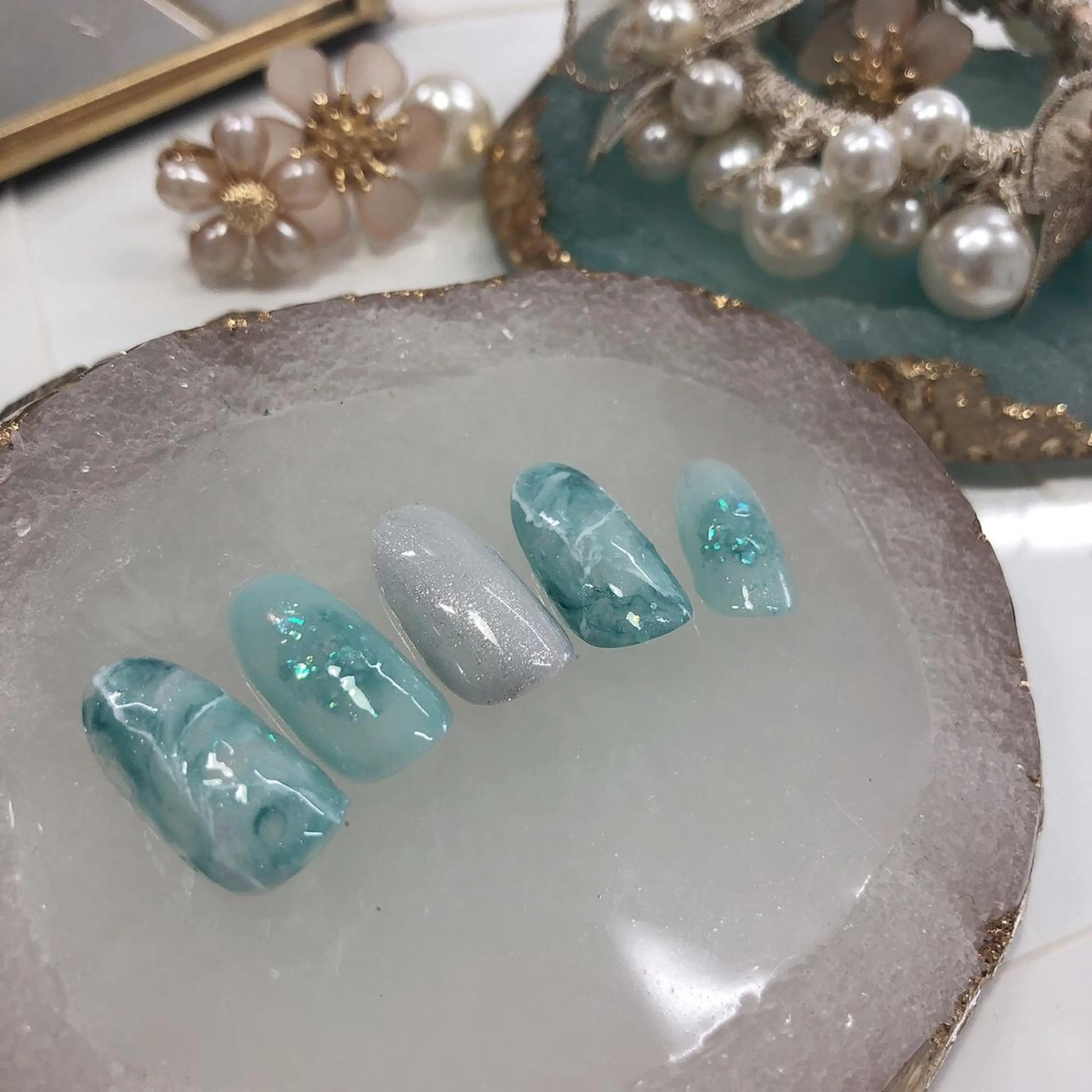 ネイル 長さ出し フットネイル ジェルネイル ラメ(グリッター) ラメグラデーション private EMILIA/横浜のネイルデザイン