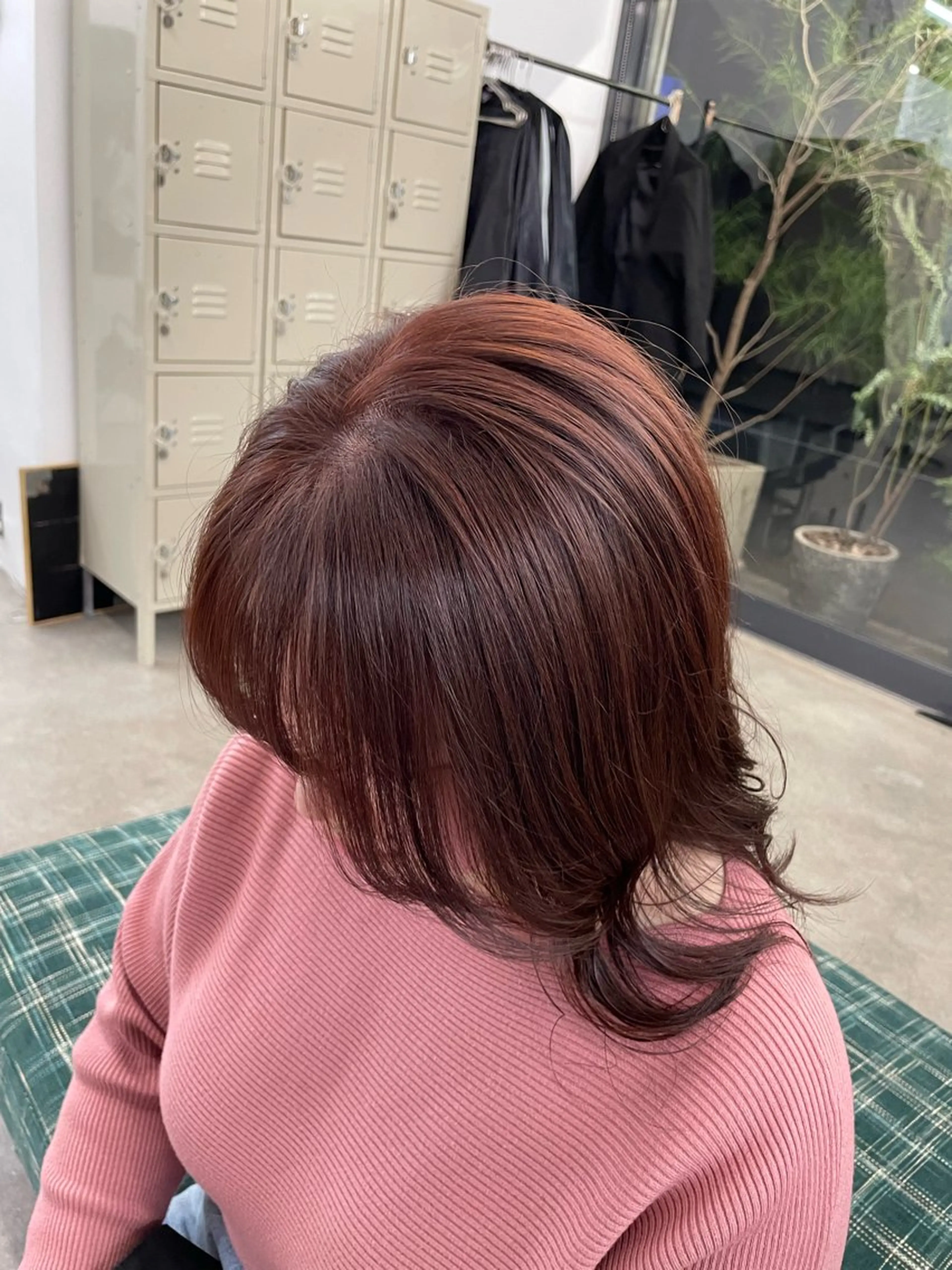 セミロング カラー ブリーチ ボルドーカラー ブラウンカラー ラベンダーカラー ラベンダーピンク 【お洒落パーマ】 Elme　肥塚康汰郎のヘアスタイル