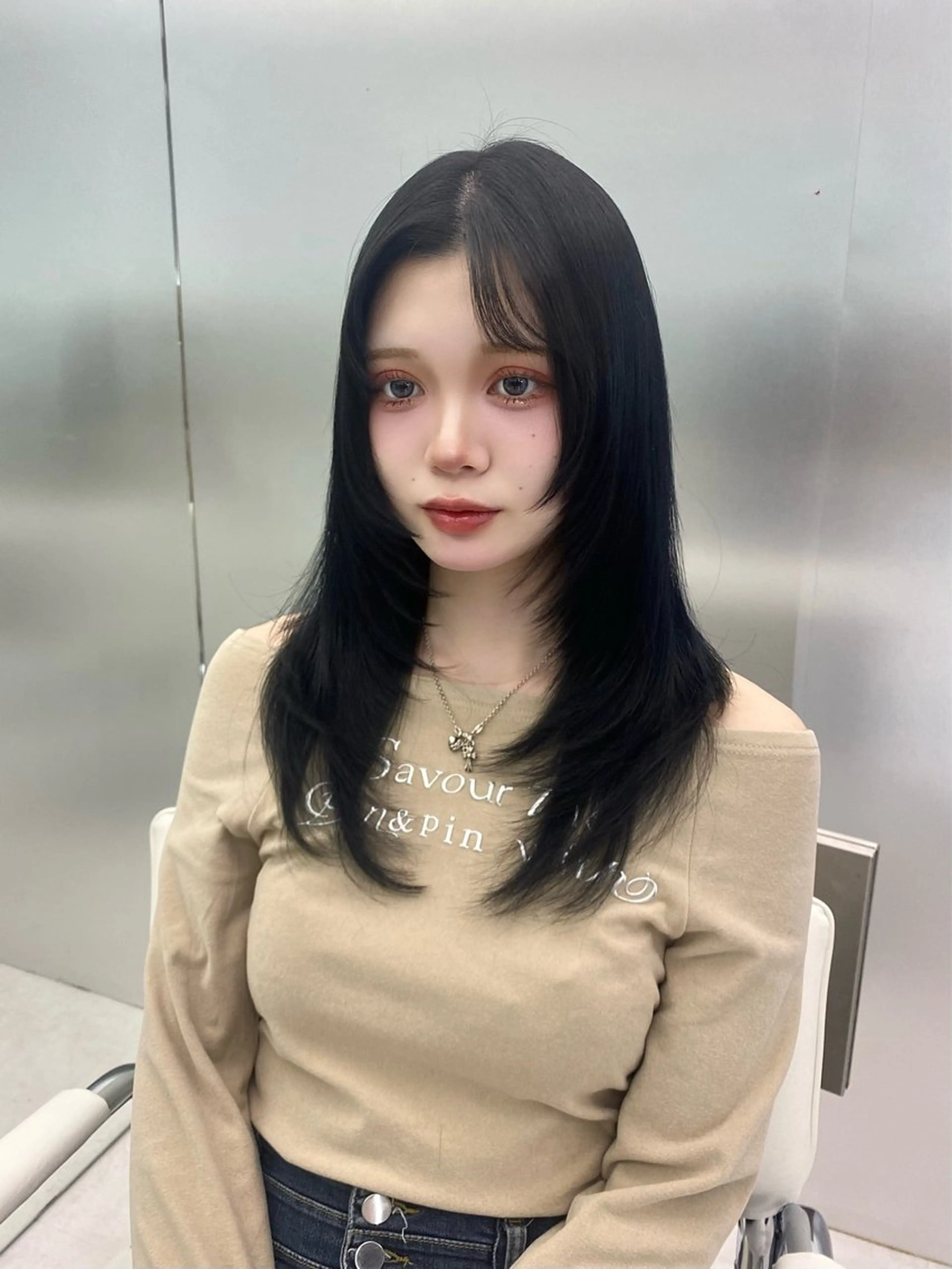 セミロング カラー 🖤韓国･網紅 KOYUKI🖤のヘアスタイル