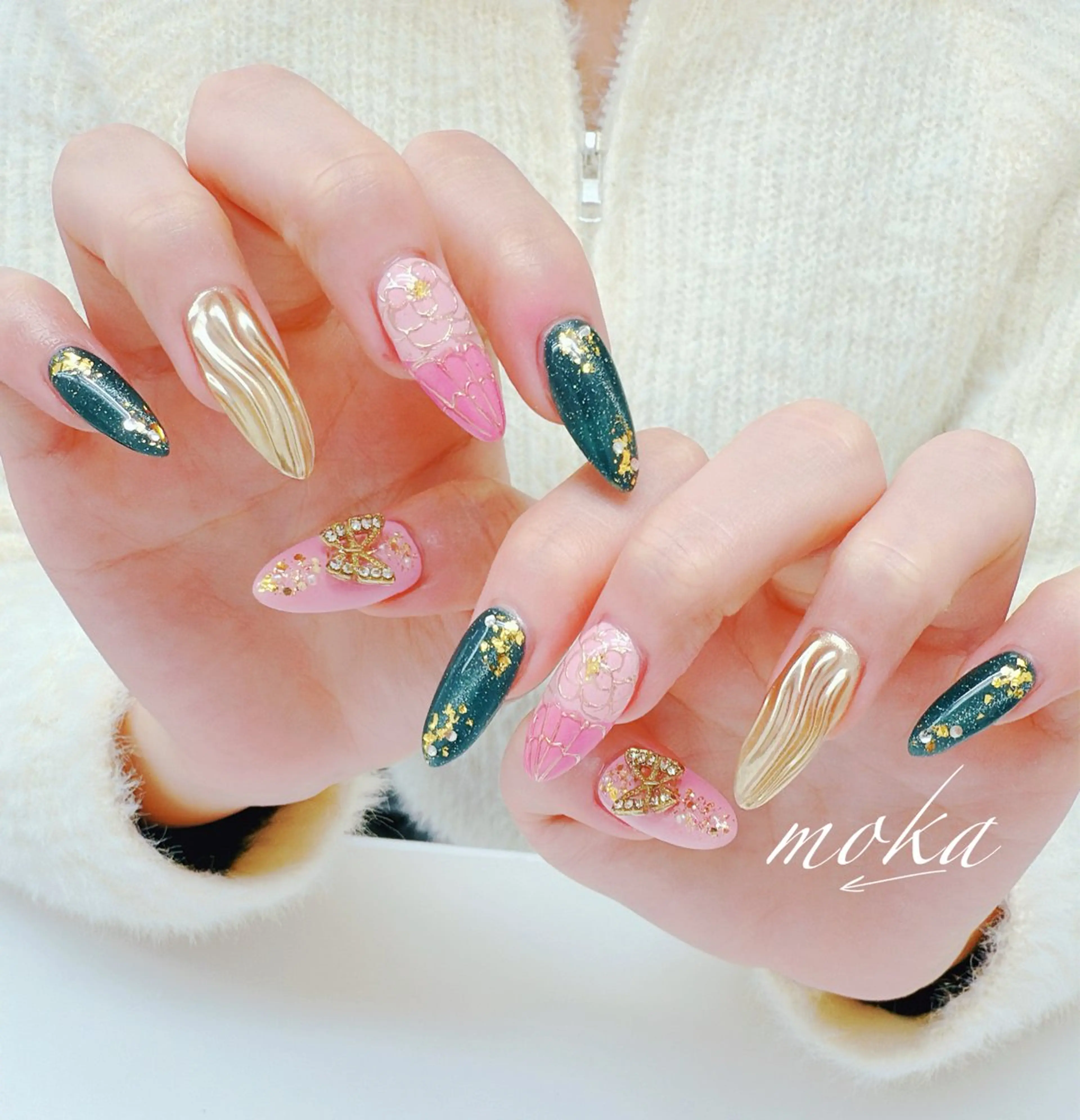 ネイル ハンドネイル ハンドケア 胡蝶蘭レディースサロ ンNailMOKAのネイルデザイン