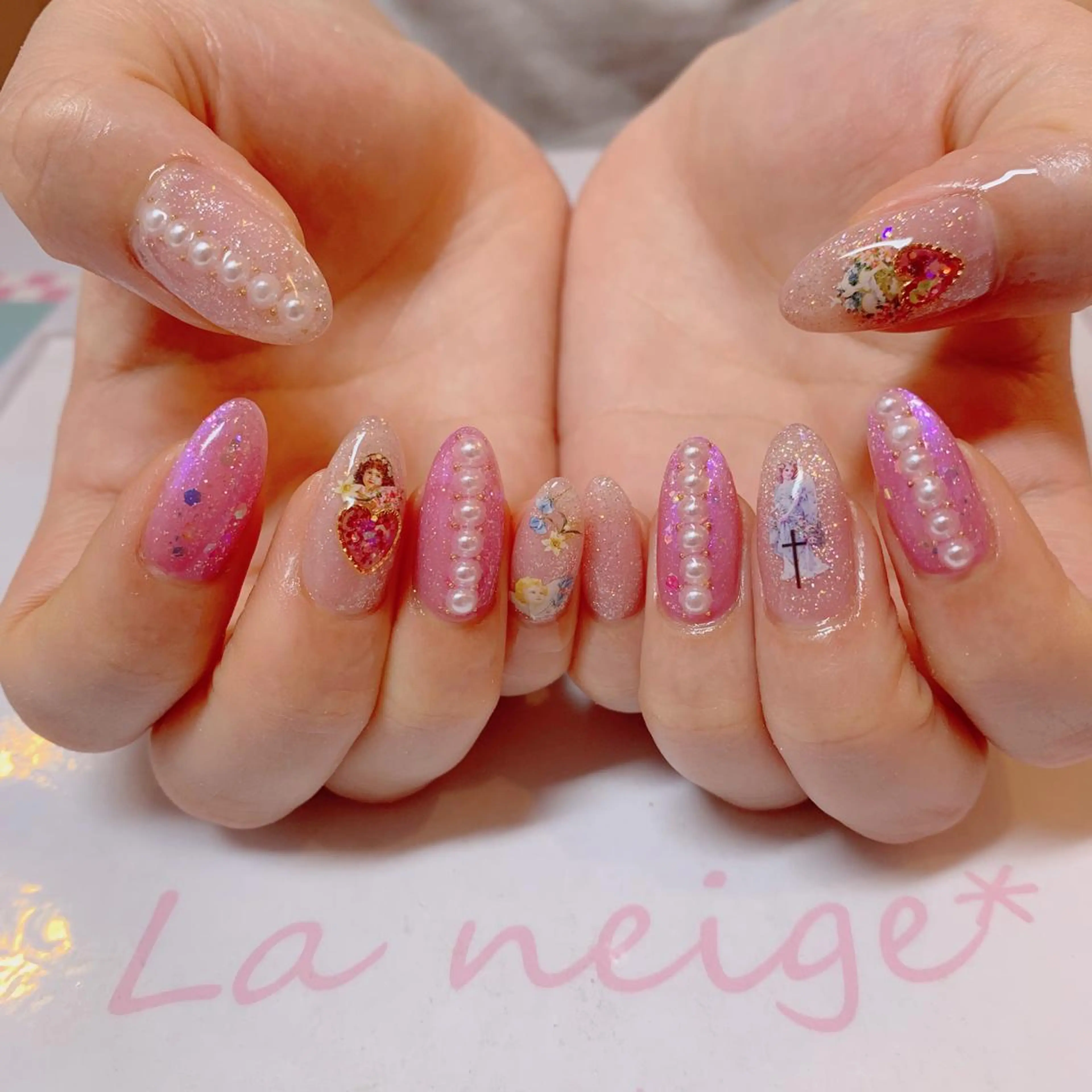 ネイル ハート La neige* yuki 🐩🌙のネイルデザイン