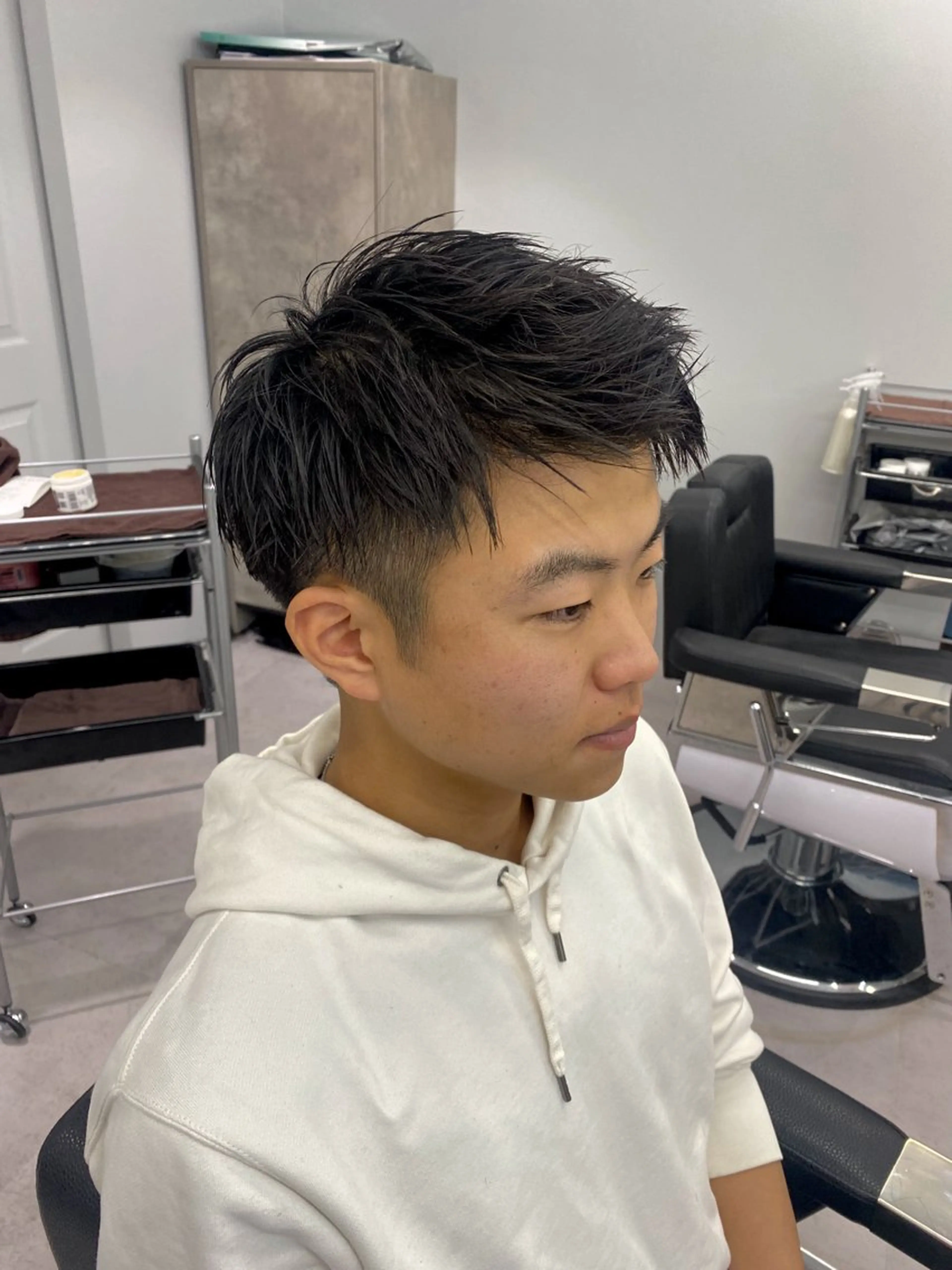 ショート ヘアアレンジ メンズ アップバング ショートヘア フェードモデル限定 🔥高円寺Maiのヘアスタイル