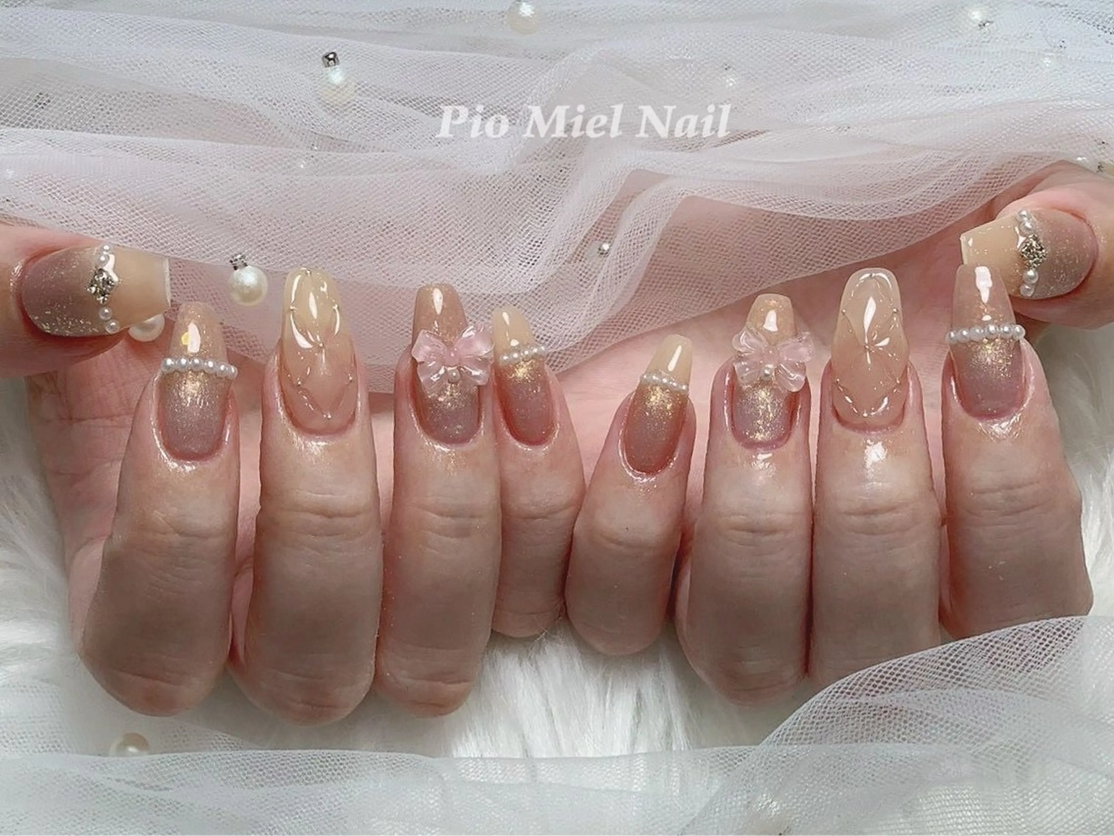 ネイル ハンドネイル HANA 長さだしのネイルデザイン