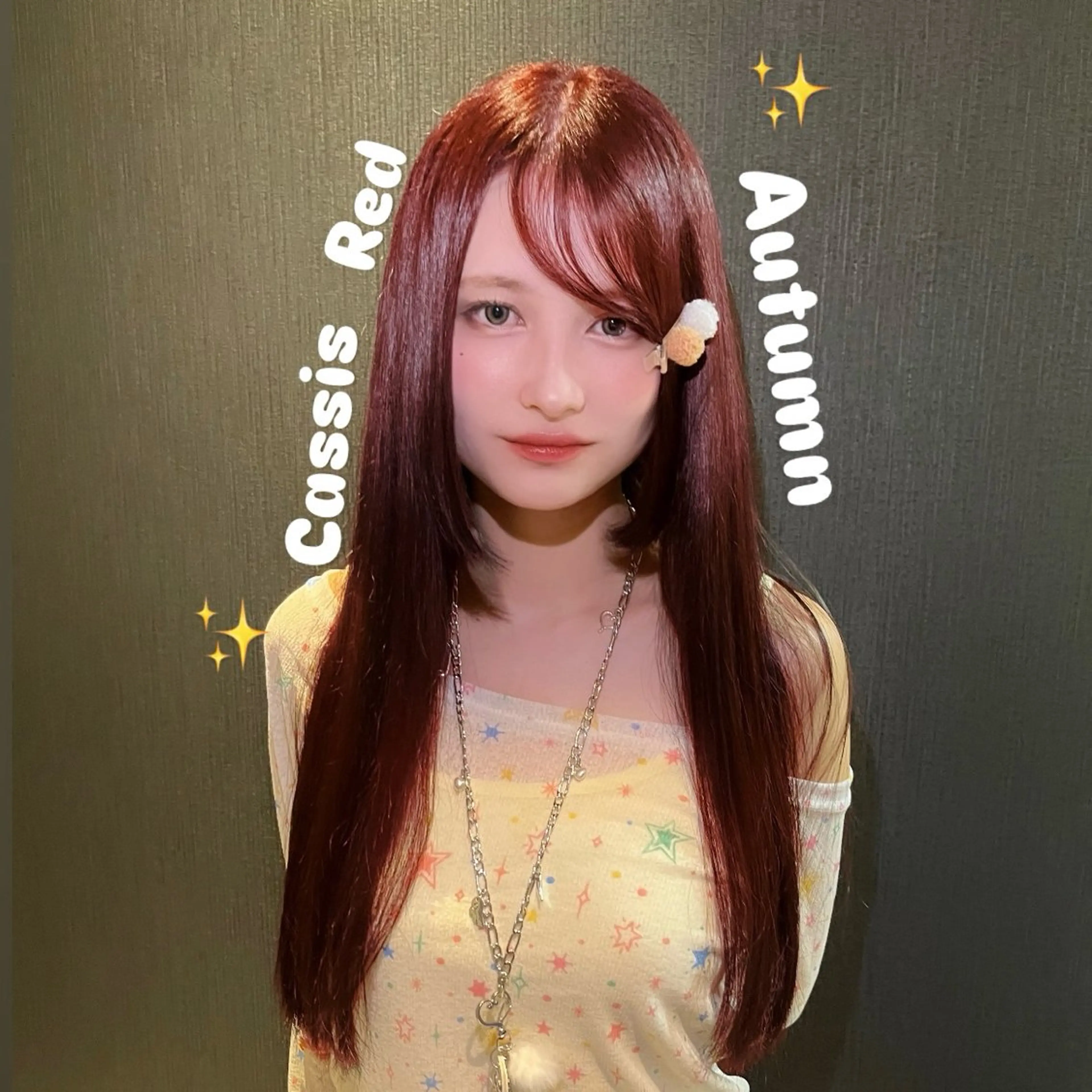 カラー ヘアカラー レイヤーカット/ フェミニン💕/鏡のヘアスタイル