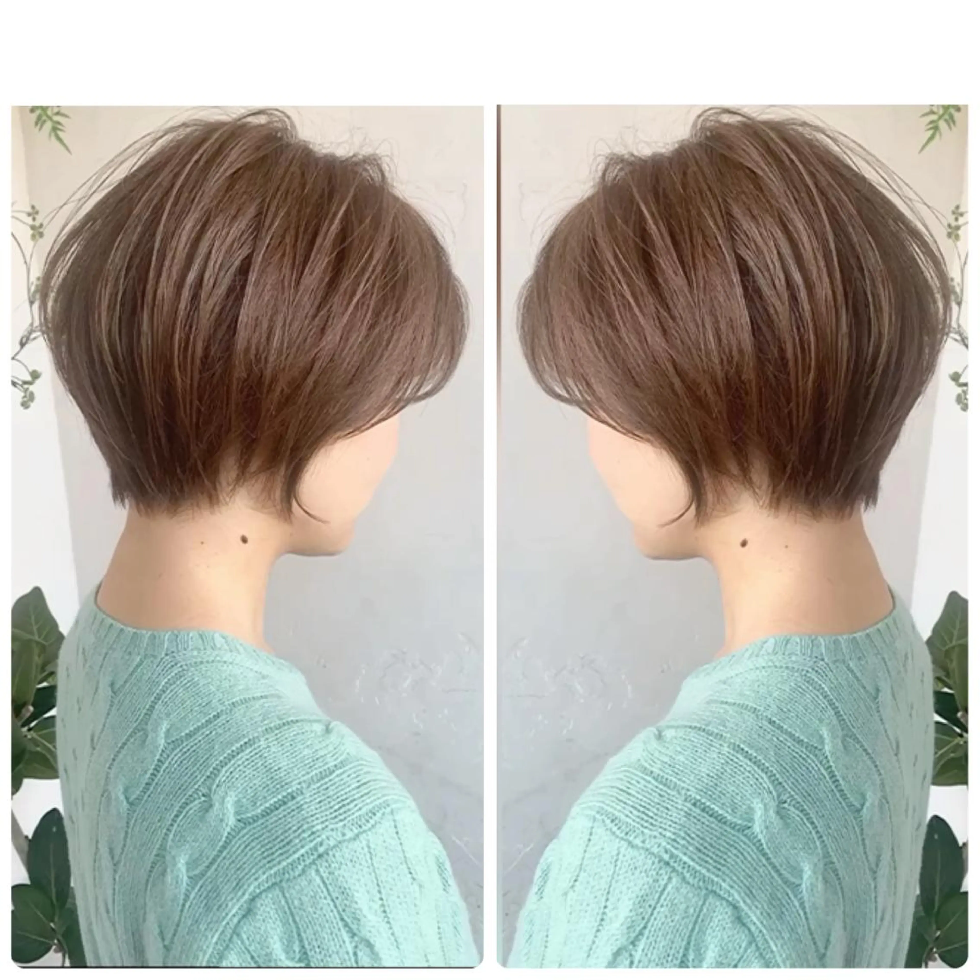 ショート カラー ショートボブ ハンサムショート 丸みショート ハイライトカラー ボブ カット ヘアカラー トリートメント 京都大人女性ショート 徒歩1分/秋山のヘアスタイル