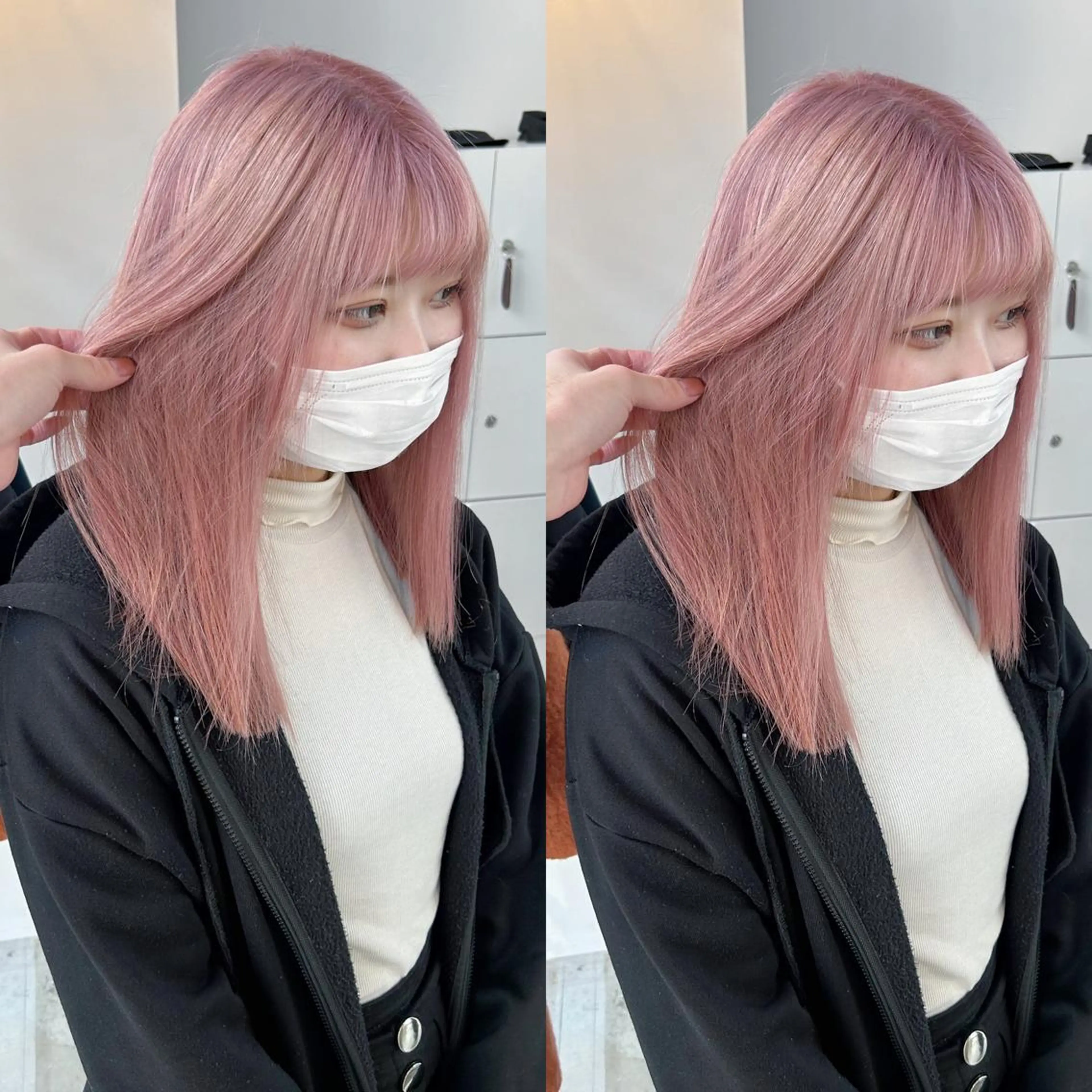 ミディアム カラー ヘアカラー トリートメント yoriダブルカラー 代表すがわらのヘアスタイル