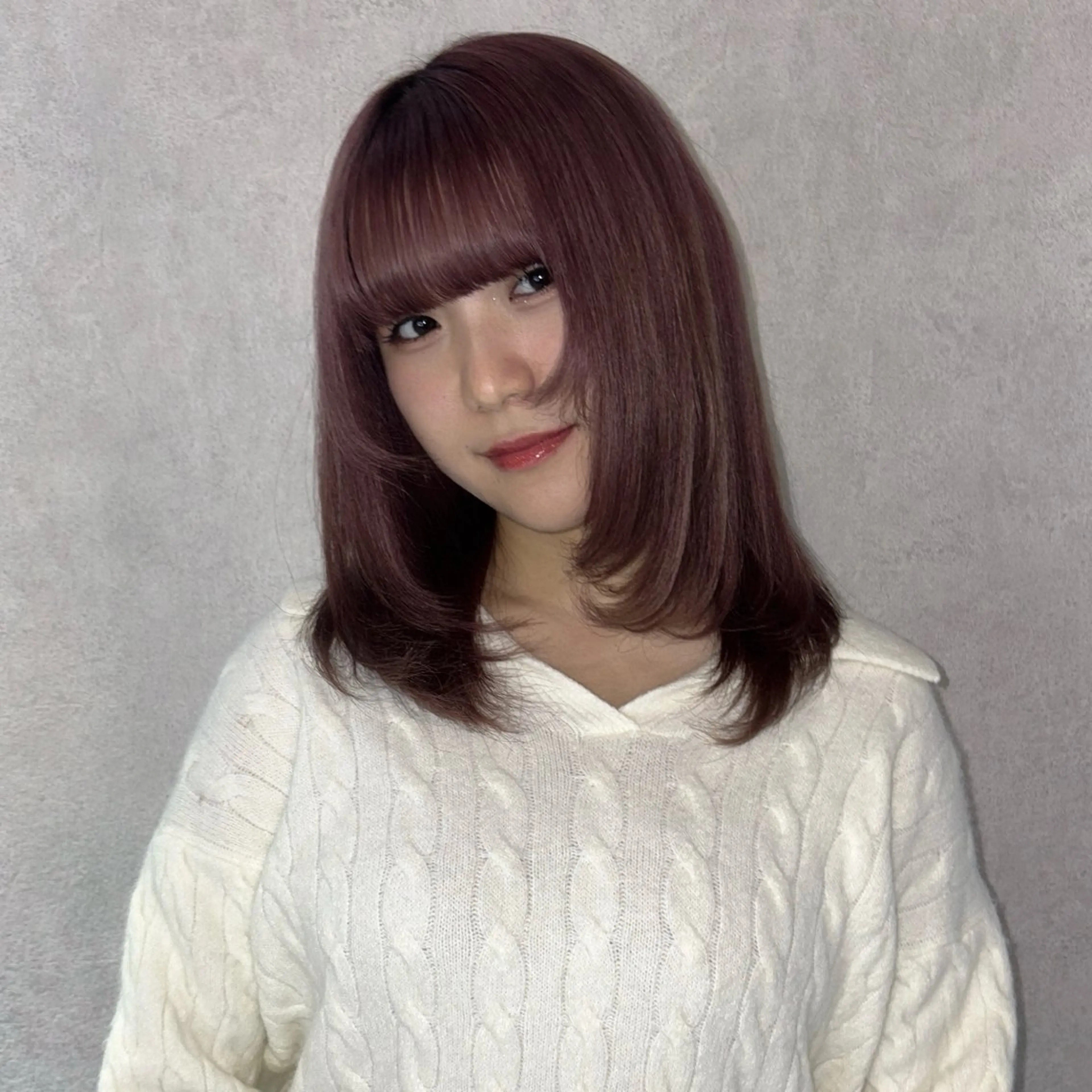 セミロング カラー ブラウンカラー ピンクカラー ピンクブラウン レイヤーカット カット ヘアカラー ★デザインカラー ハイトーン ももか★のヘアスタイル