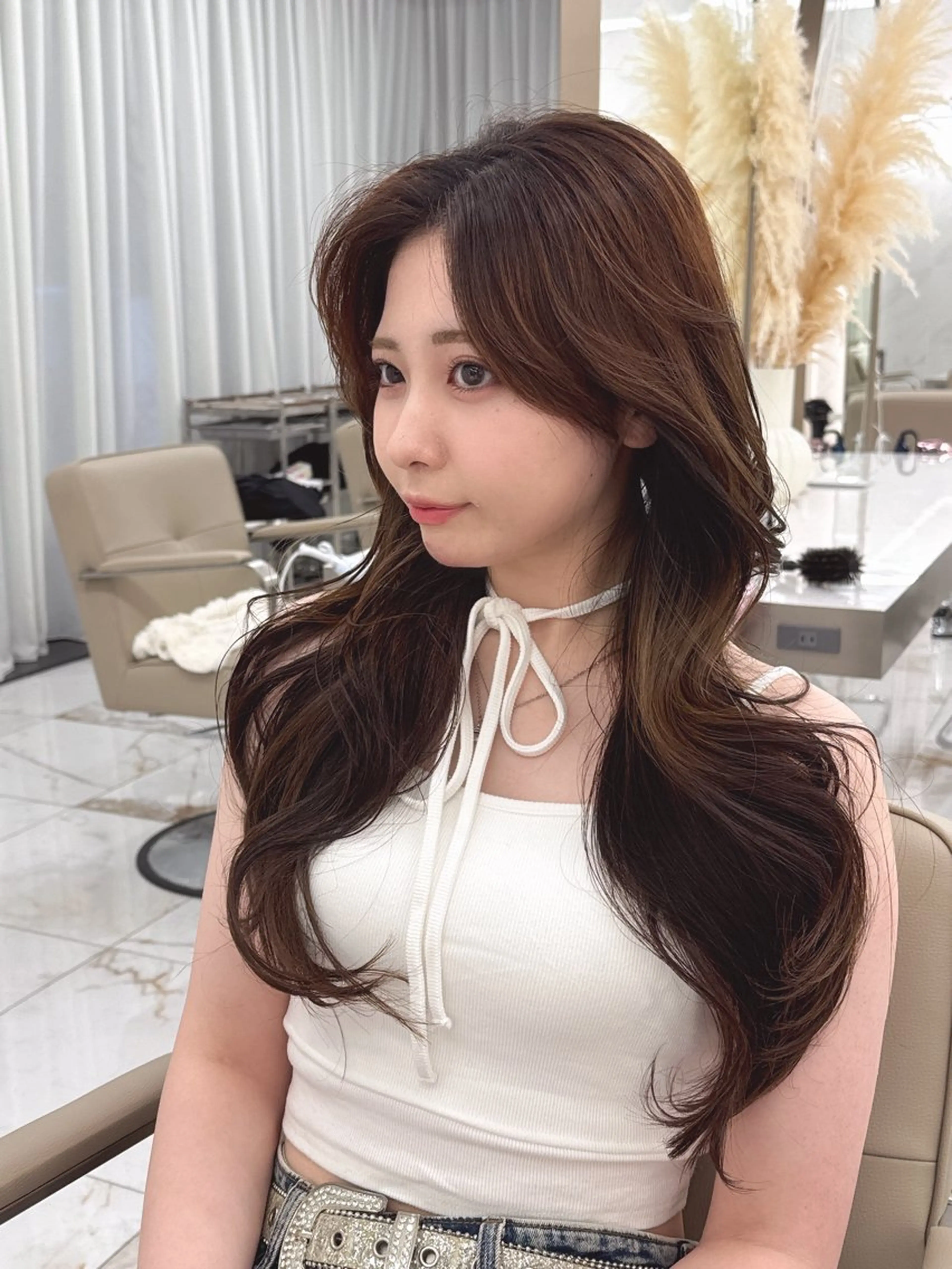 ロング のり🐼顔まわり/ 韓国/レイヤーカットのヘアスタイル