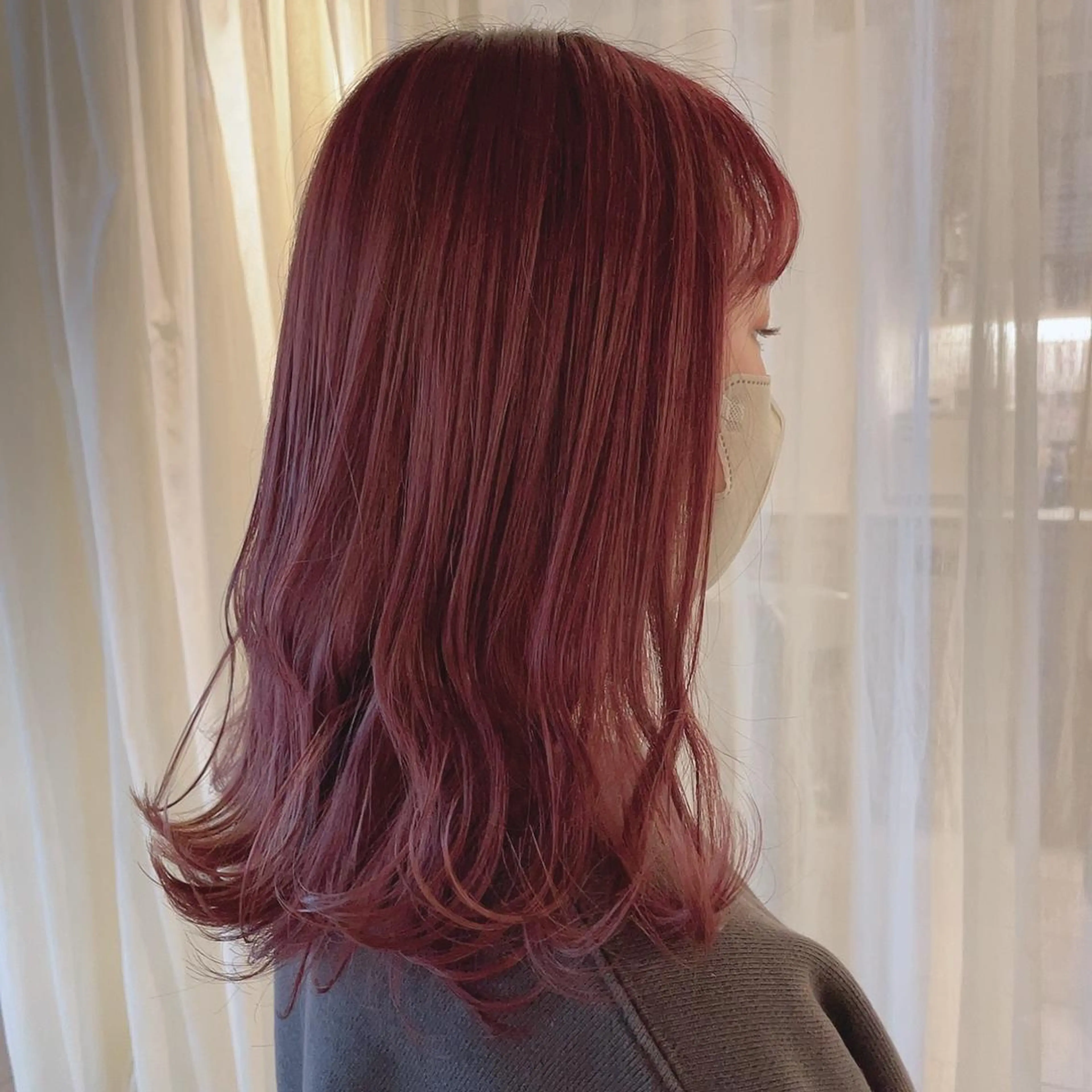 カラー カシス ピンクカラー レッドカラー Sherry/R 三川町　木村祐里奈のヘアスタイル