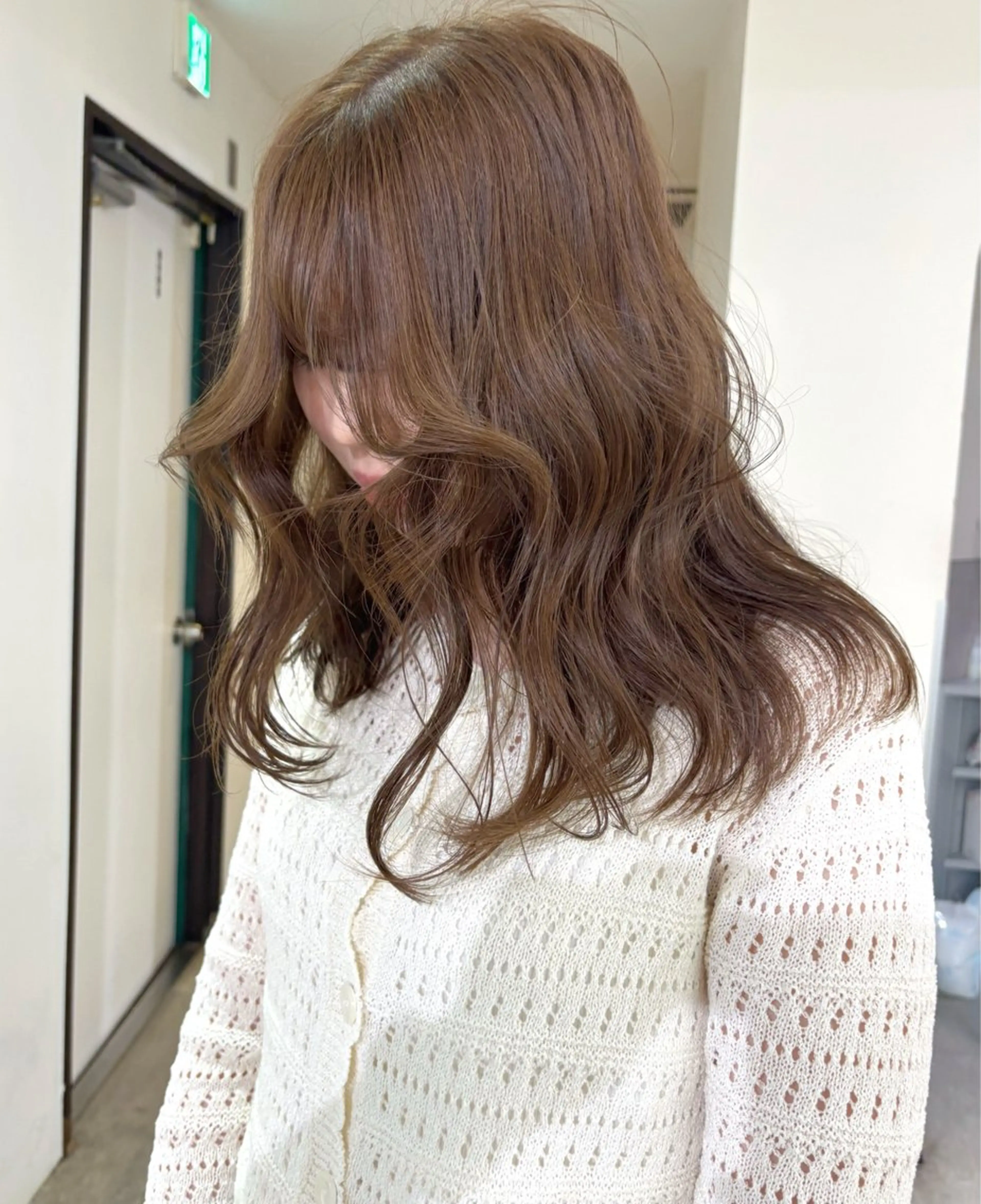 セミロング カラー ブリーチ 透明感カラー ダブルカラー ブリーチなしカラー ヘアカラー mizuki/ピンク ベージュ.レイヤーのヘアスタイル