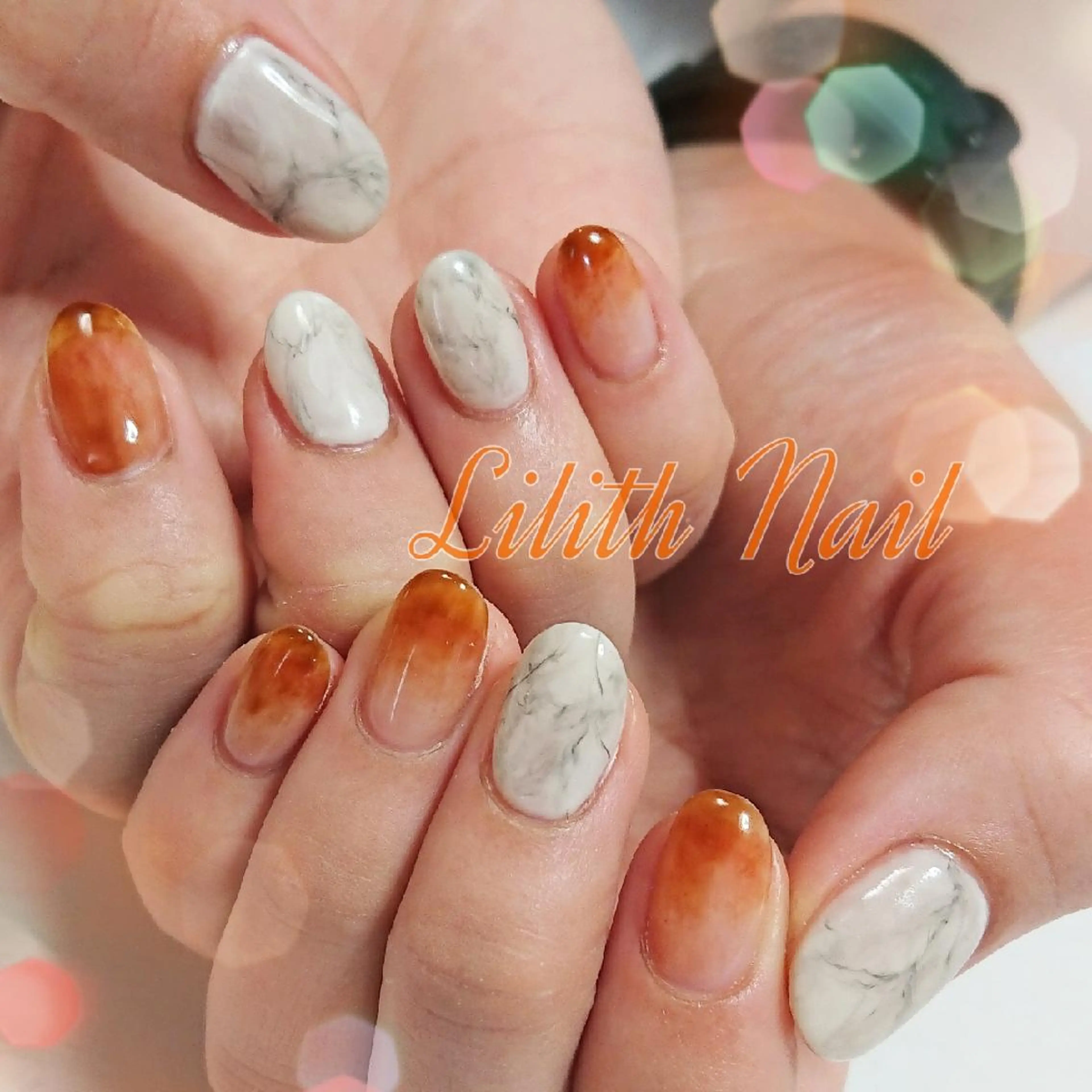 ネイル 大理石ネイル(マーブル) ハンドネイル Lilith Nailのネイルデザイン