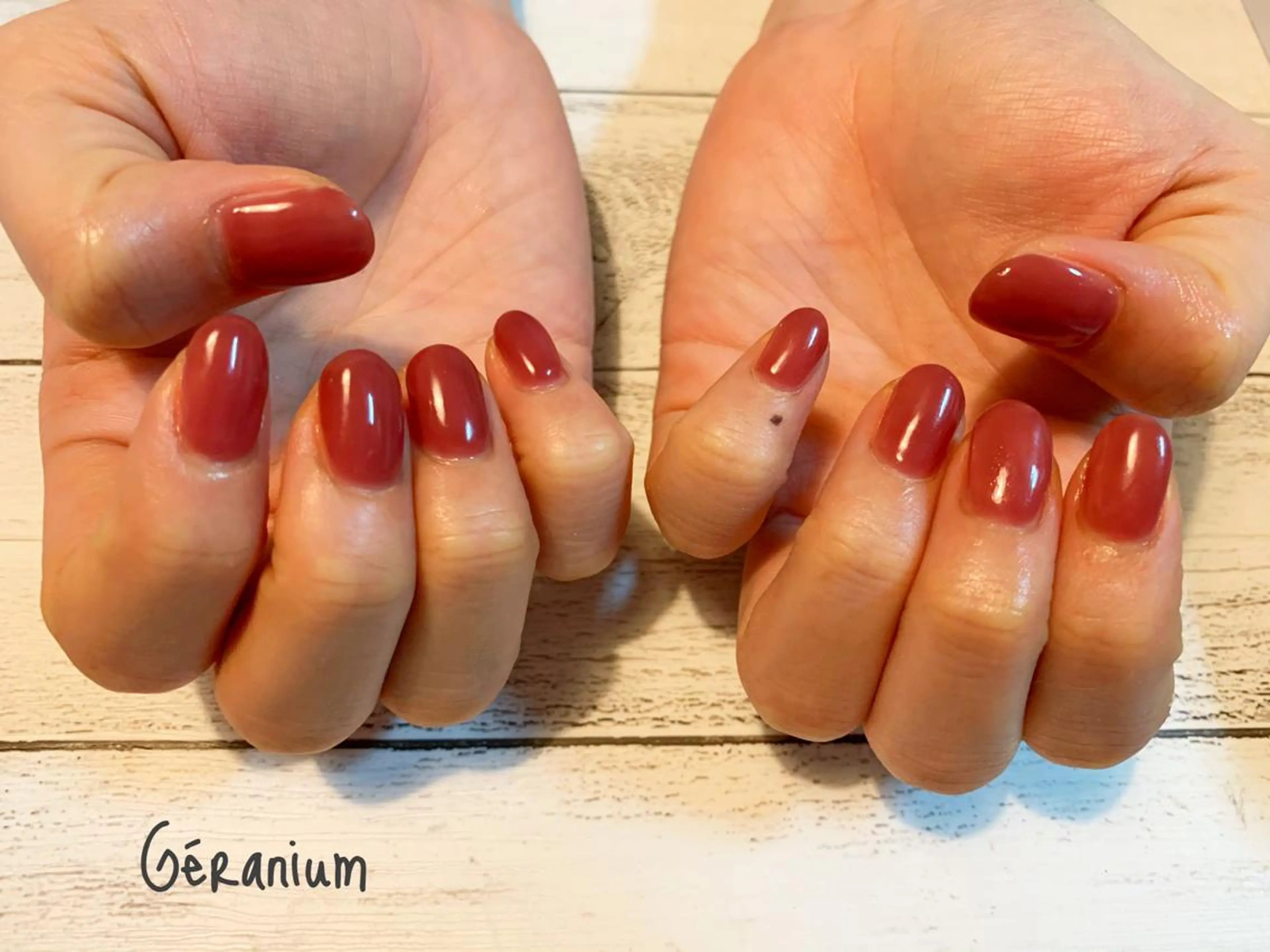 ネイル ブラウン フットネイル GéRanium Harukaのネイルデザイン