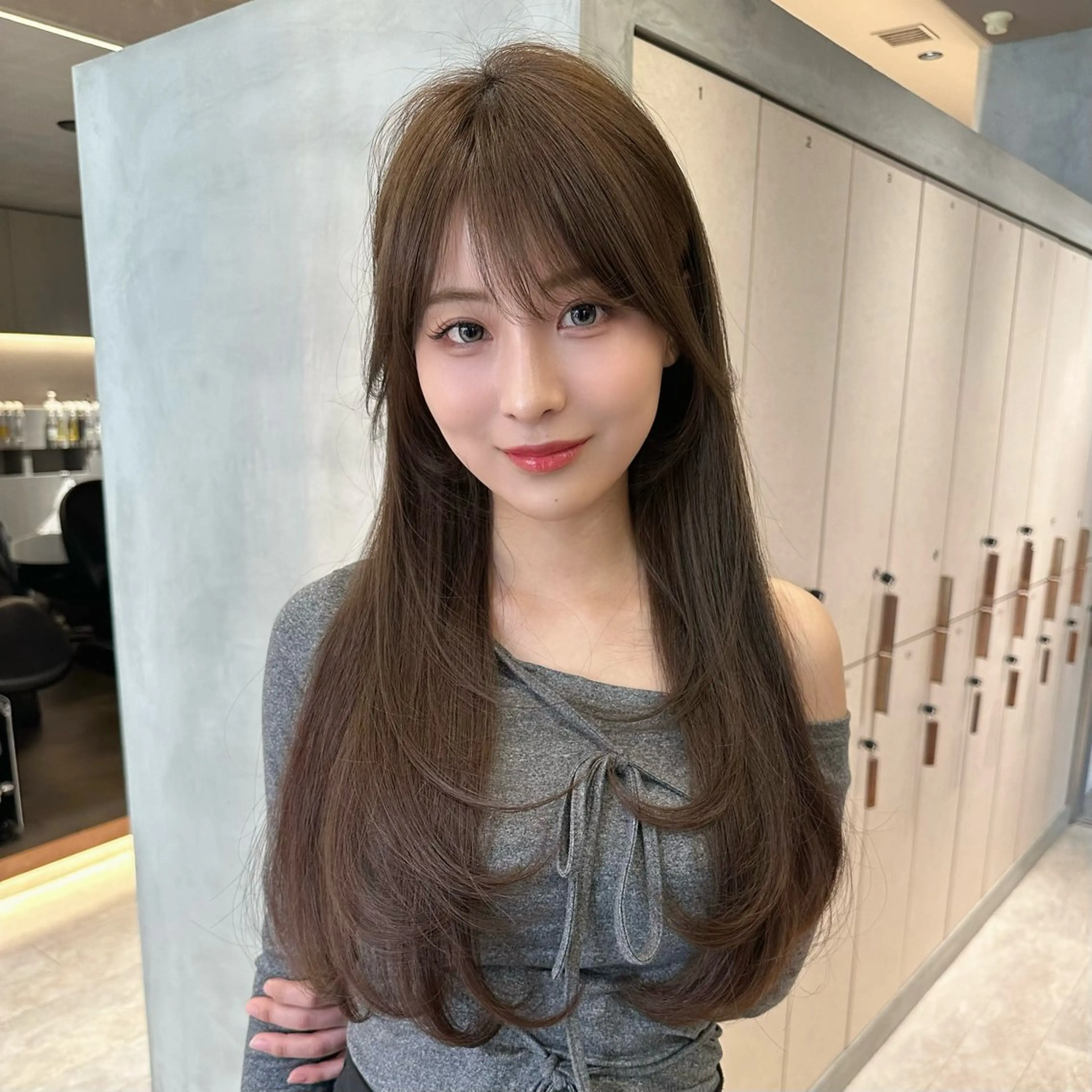 ロング レイヤーカット 縮毛矯正 カット 縮毛矯正 髪質改善/縮毛矯正 レイヤー/ユウタ👑のヘアスタイル
