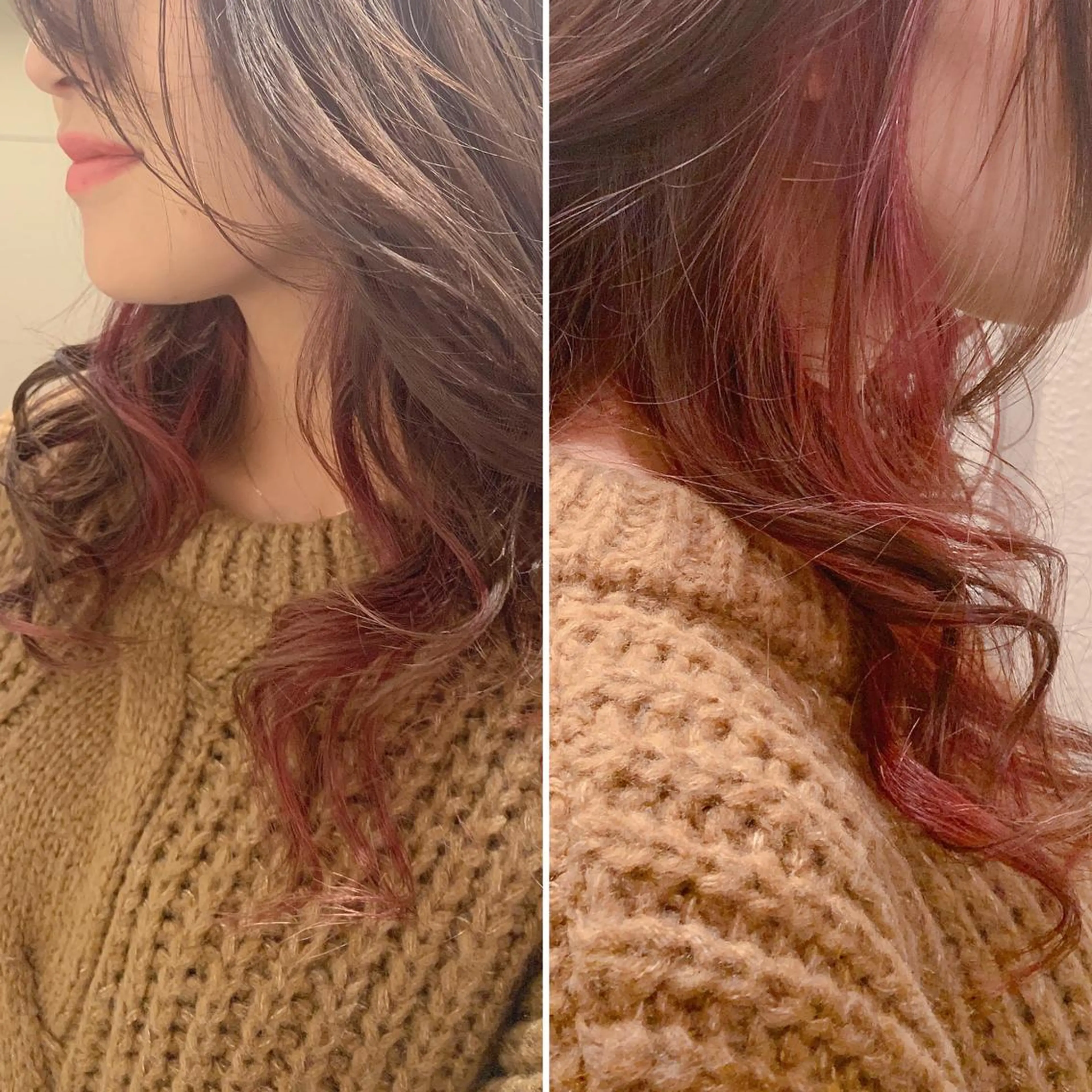 ロング カラー インナーカラー ピンクカラー 藤本 麻衣のヘアスタイル