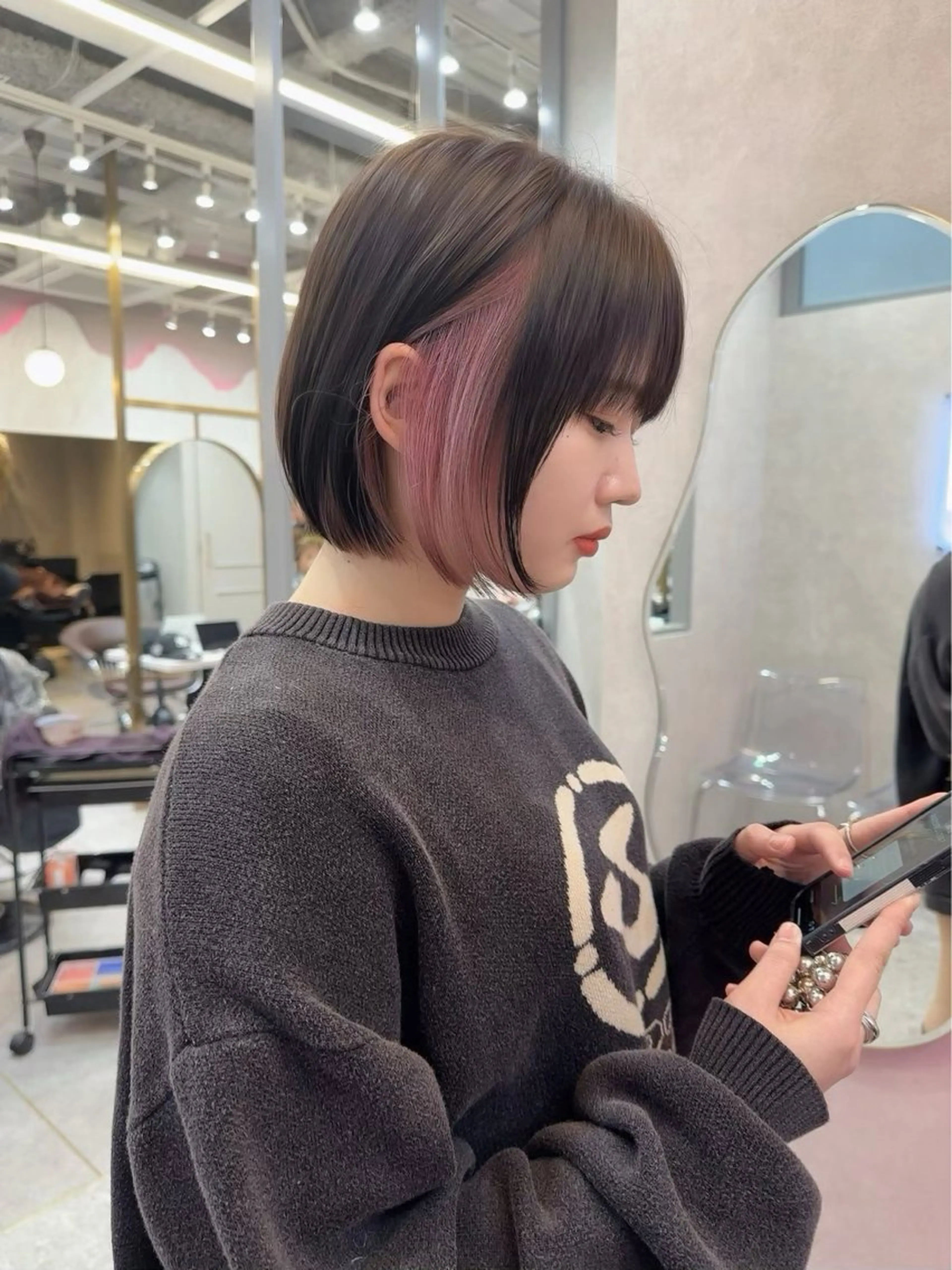 ショート カラー カット ヘアカラー レイヤーダブルカラー KYONのヘアスタイル